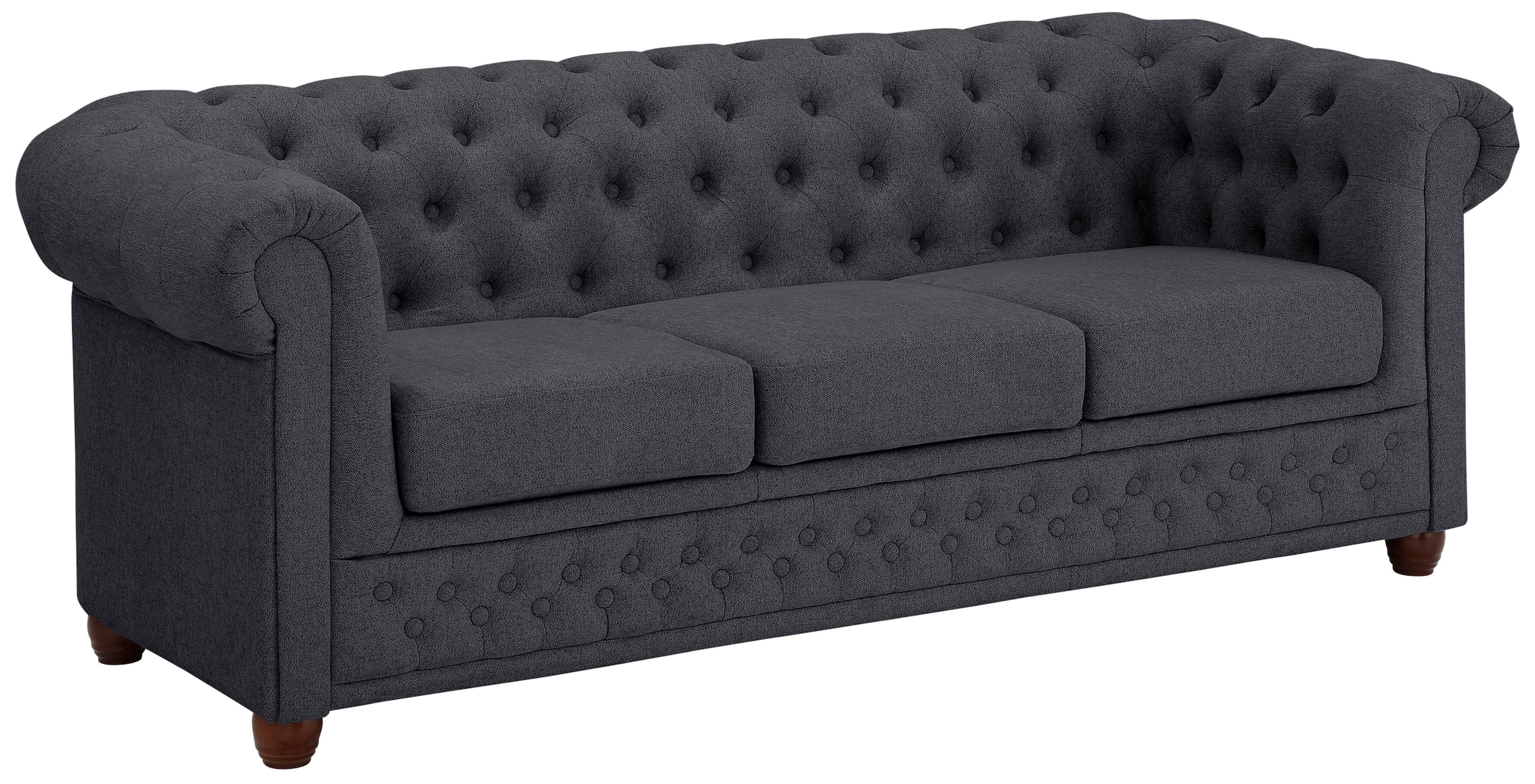 Home affaire Chesterfield-Sofa »New Castle«, mit hochwertiger Knopfheftung in Chesterfield-Design, B/T/H: 203/86/72