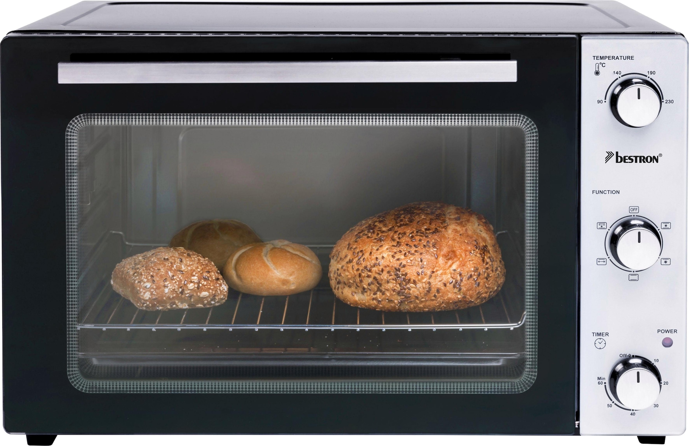 Minibackofen »AOV45, 2-in-1 Gerät«, mit Drehspieß, 1800 W, Edelstahl, Schwarz