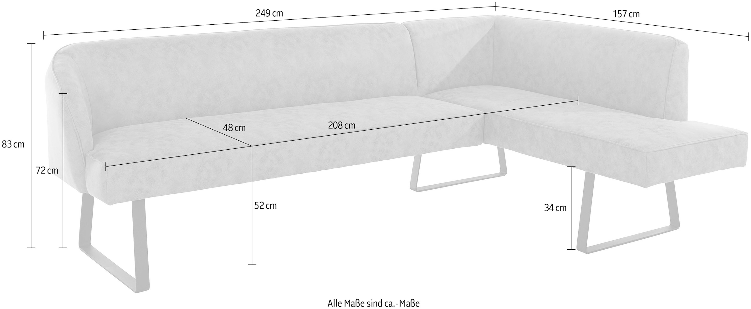 exxpo - sofa und BAUR Keder verschiedenen fashion mit bestellen »Americano«, Bezug in | Eckbank Metallfüßen, Qualitäten