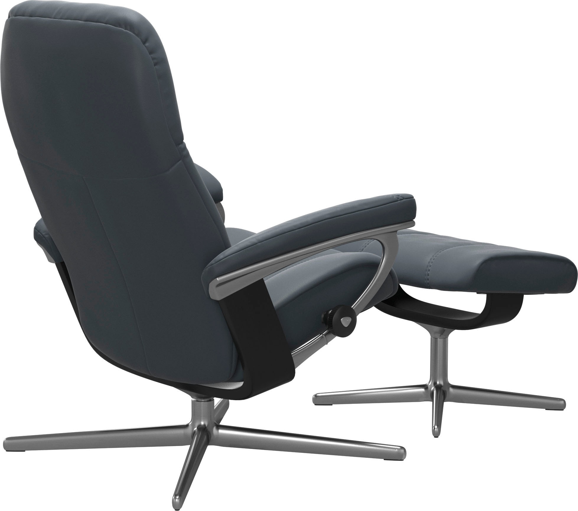 Stressless® Relaxsessel »Consul«, (Set, Relaxsessel mit Hocker), mit Hocker, mit Cross Base, Größe S, M & L, Holzakzent Schwarz