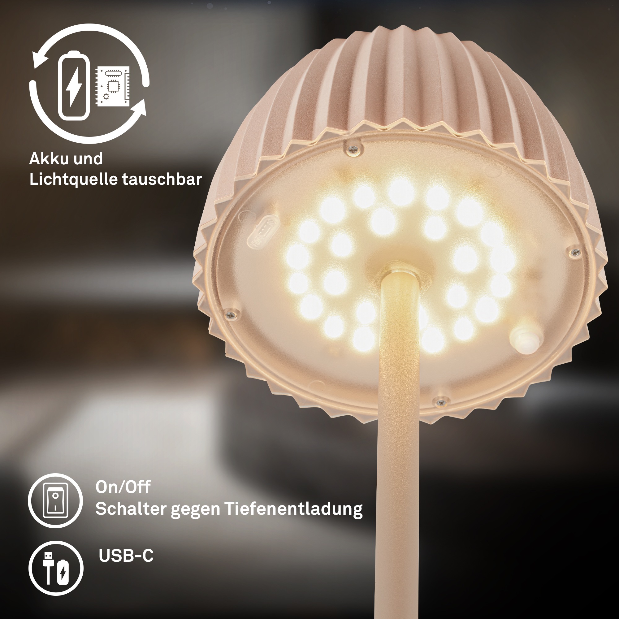 Briloner Leuchten LED Stehlampe »Akku LED Stehleuchte Riffle«