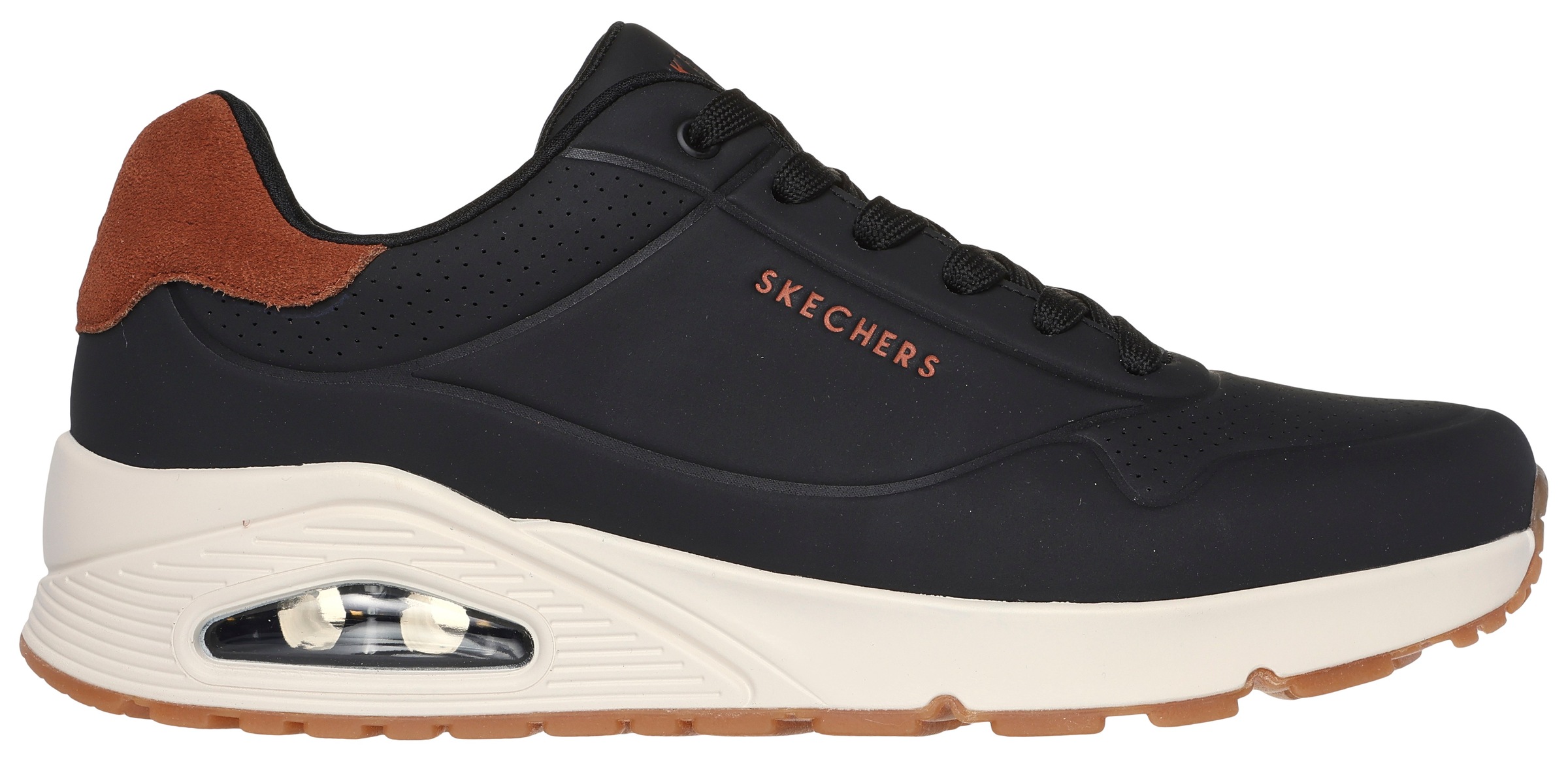 Skechers Sneaker »UNO-SUITED ON AIR«, Freizeitschuh, Halbschuh, Schnürschuh mit modischer Keilsohle
