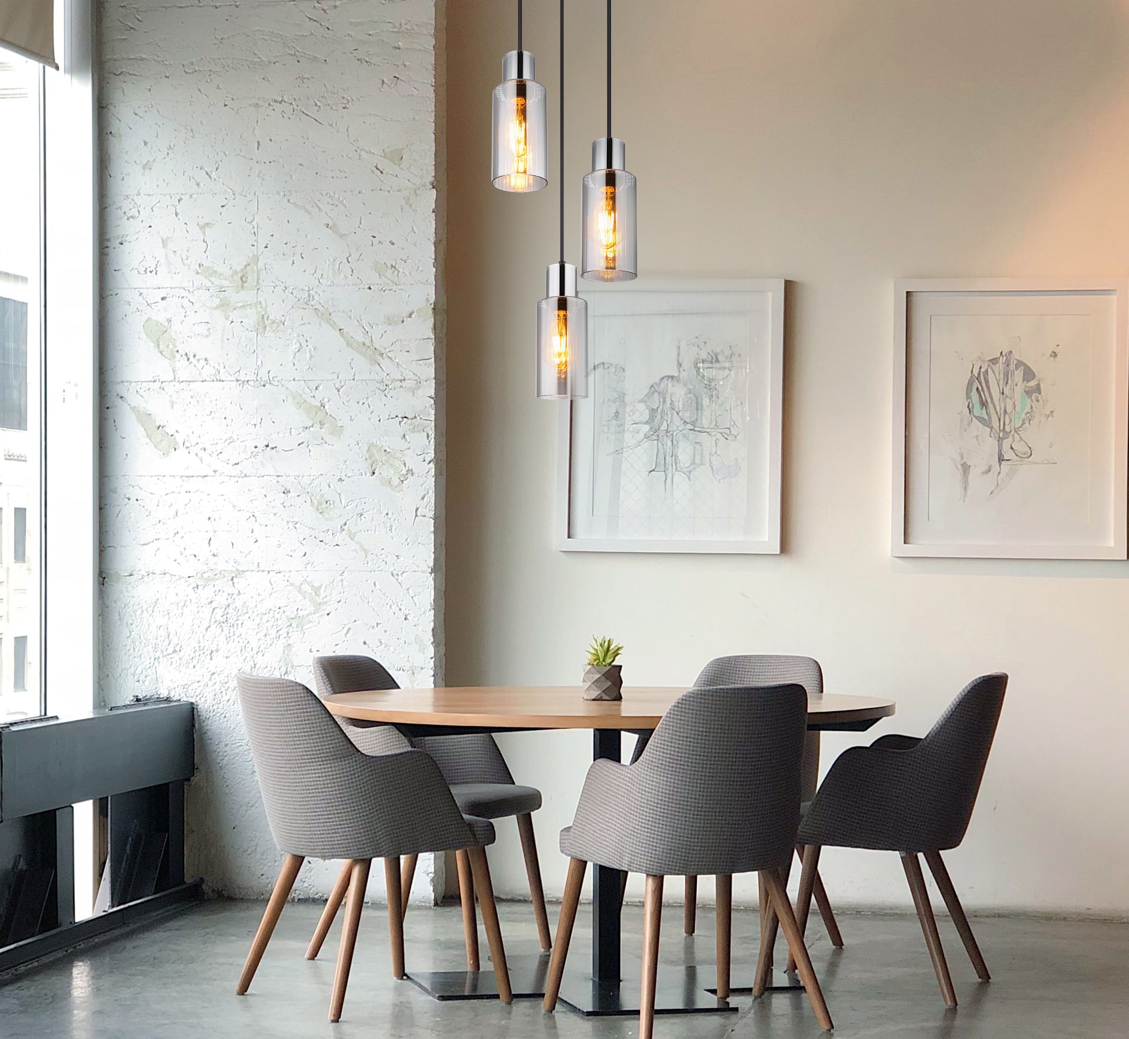GLOBO LIGHTING Hängeleuchte »LIDARIA«, Leuchtmittel E27 | ohne Leuchtmittel, Hängelampe/Pendelleuchte/Esszimmer/Wohnzimmer/Esstisch