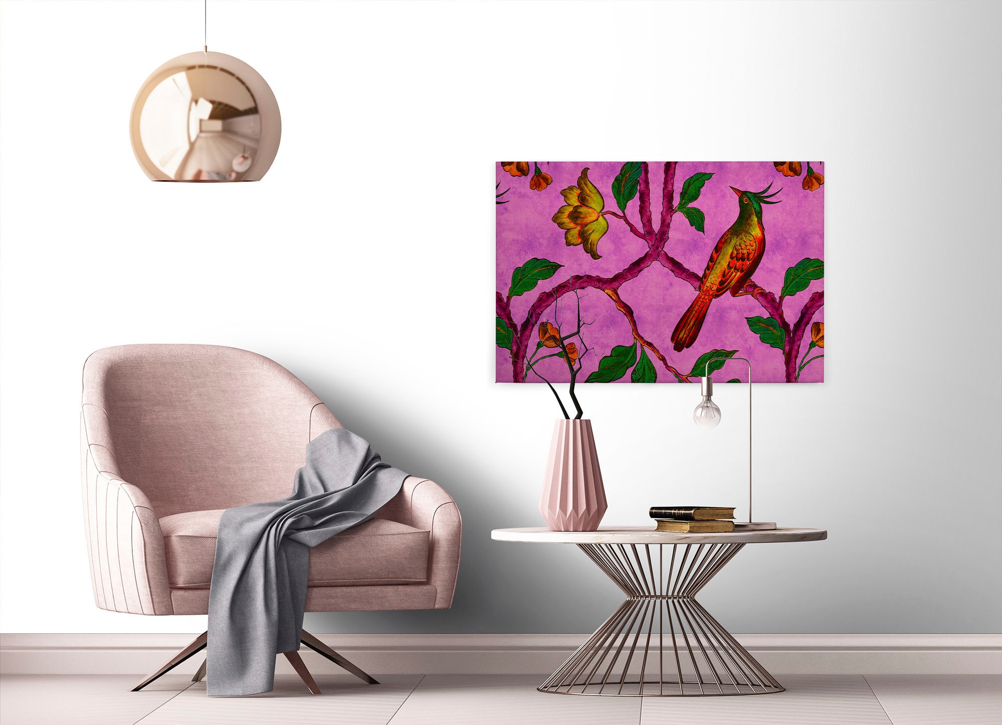 A.S. Création Leinwandbild »bird of paradise«, Kunst-Vögel-Kinder, (1 St.), Keilrahmen Bild Vogel Bunt Leinwand-Bild Wohnzimmer modern Wandbild
