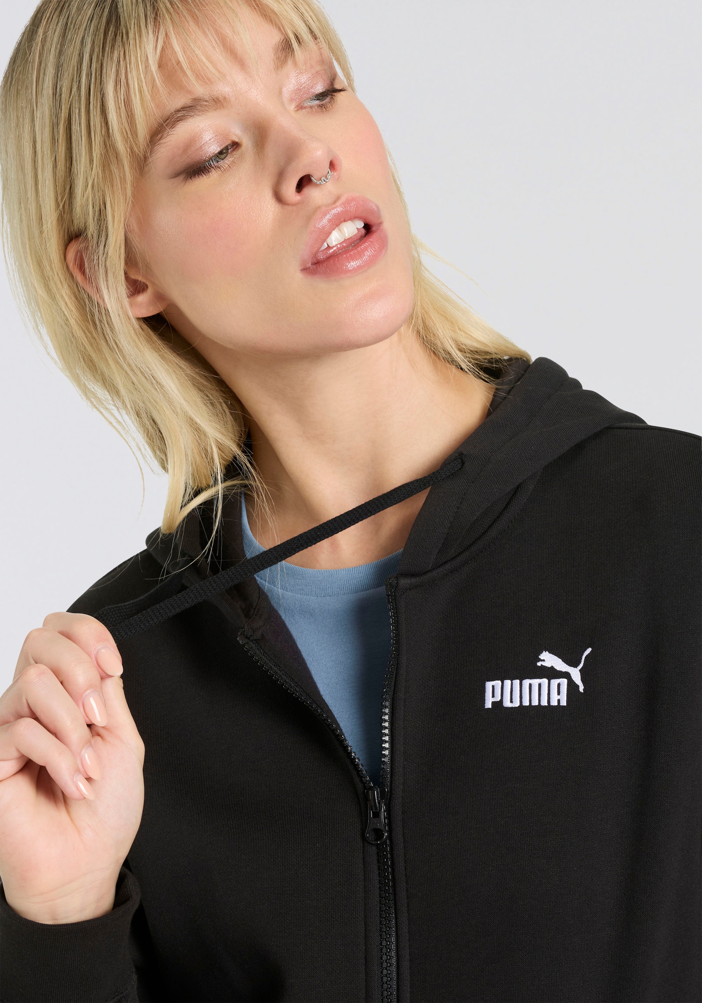 PUMA Kapuzensweatshirt »ESS SMALL NO. 1 LOGO COMFORT FULL-ZIP HOODIE FL«