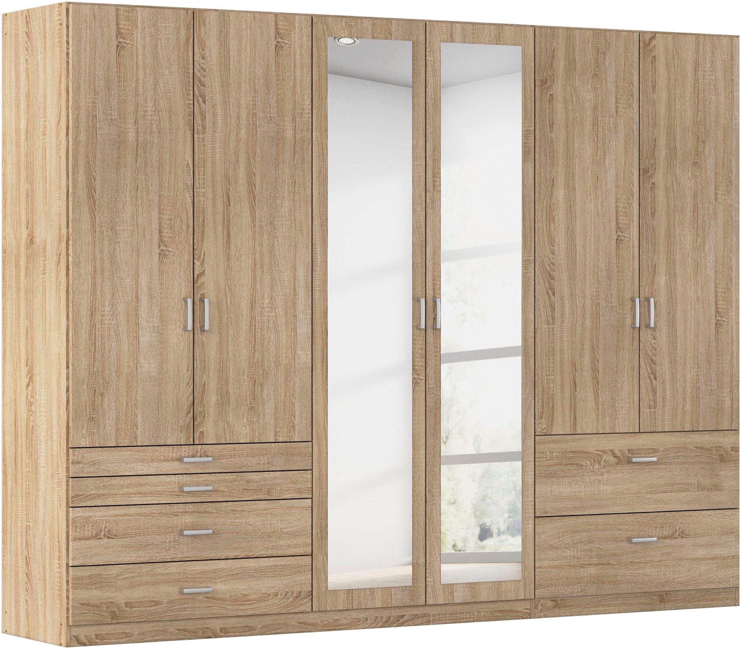 Kleiderschrank RAUCH, B:271cm H:210cm T:54cm, braun, Holzwerkstoff, Kinderzimmer, Schränke, "Kleiderschrank Schrank Garderobe Wäscheschrank