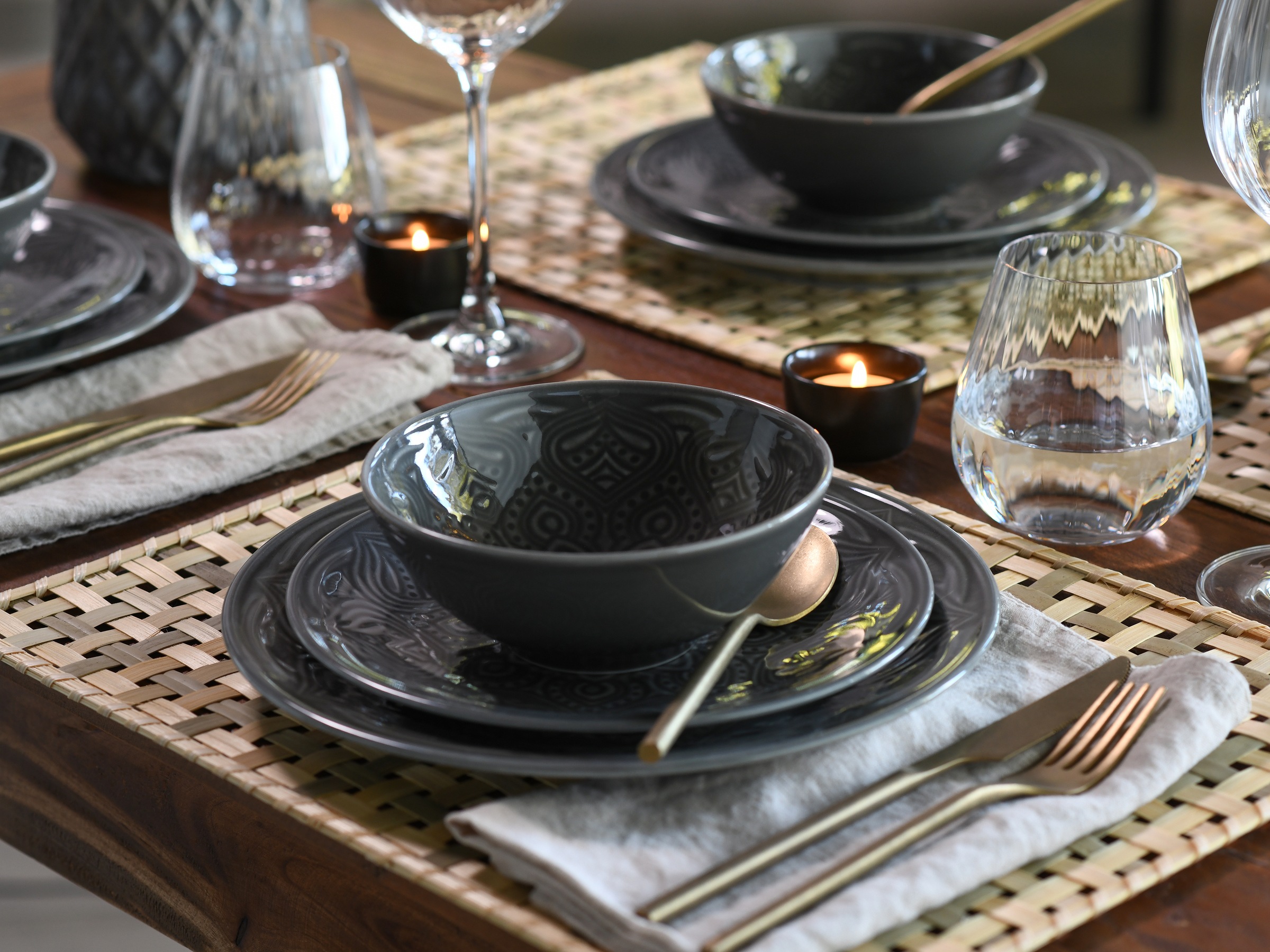 Thumbnail - CreaTable Teller-Set "Orient Mandala" Speiseteller, Dessertteller und Schalen im Set