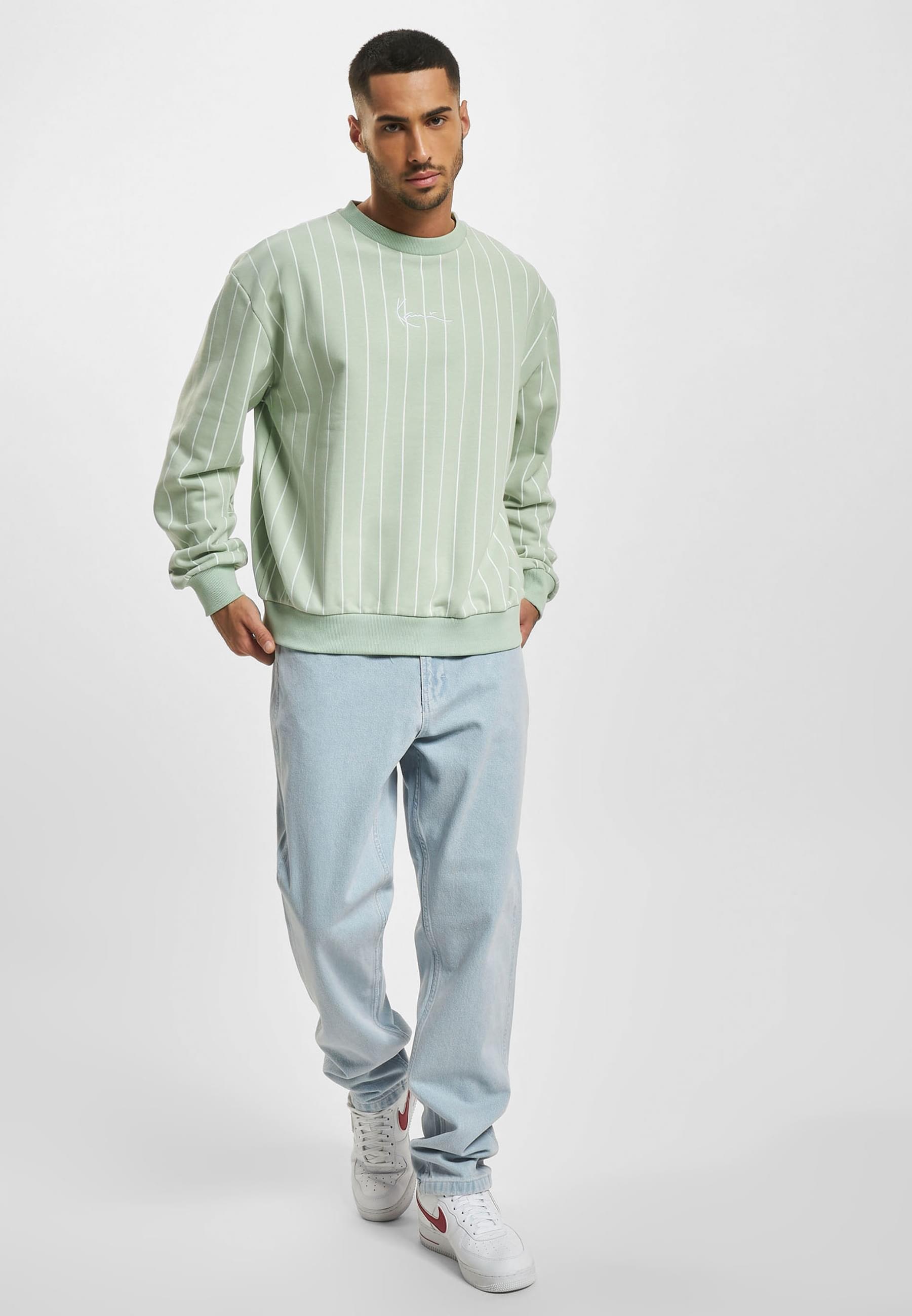 Karl Kani Rundhalspullover »Karl Kani Herren KM232-022-1 KK Small Signature Pinstripe Crew«, (1 tlg.)