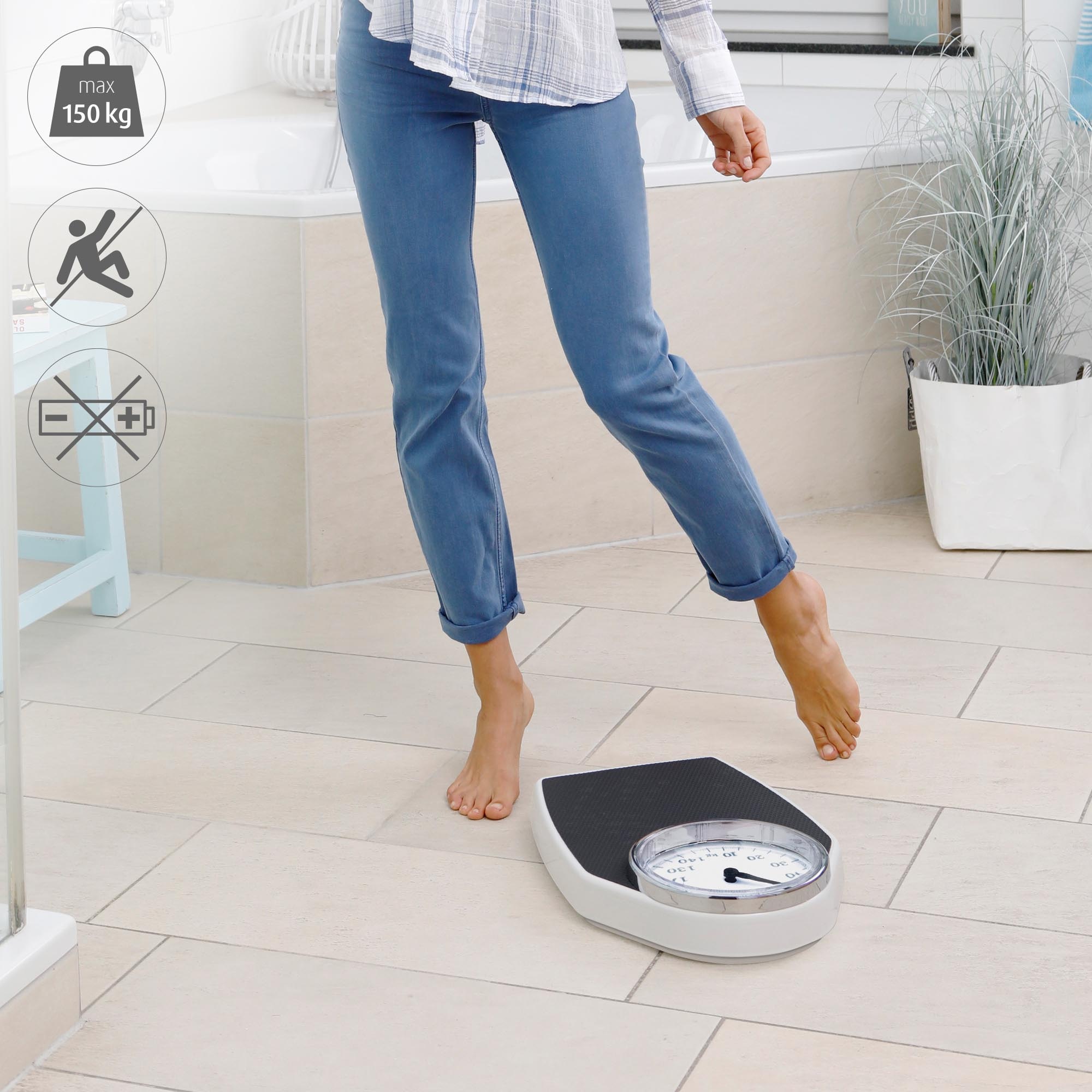 Thumbnail - Medisana Personenwaage "PSD" Retrodesign, Batteriefrei, mechanische Funktion, analoge Vollsicht