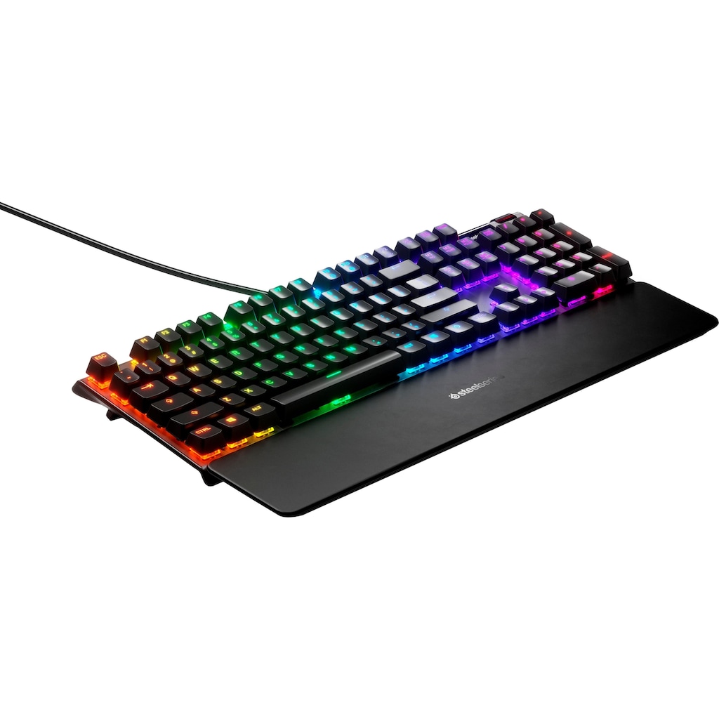 SteelSeries Gaming-Tastatur »Apex 7 Blue Switch«, (Smart-Display-Handgelenkauflage-Profil-Speicher-Multimedia-Tasten-USB-Durchschleife)