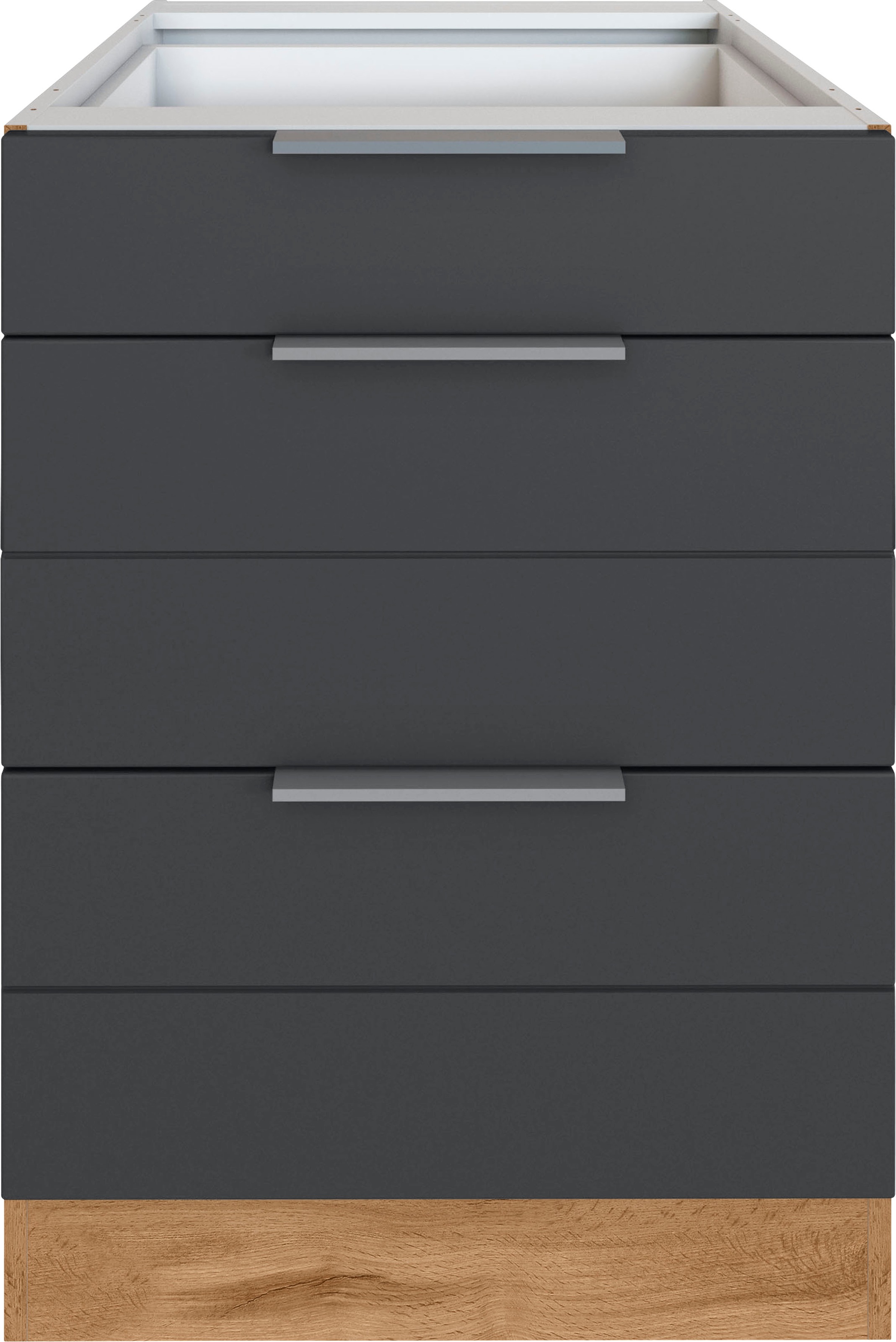 KOCHSTATION Auszugsunterschrank »KS-Luhe«, 60 cm breit, hochwertige MDF-Fronten mit waagerechter Lisene