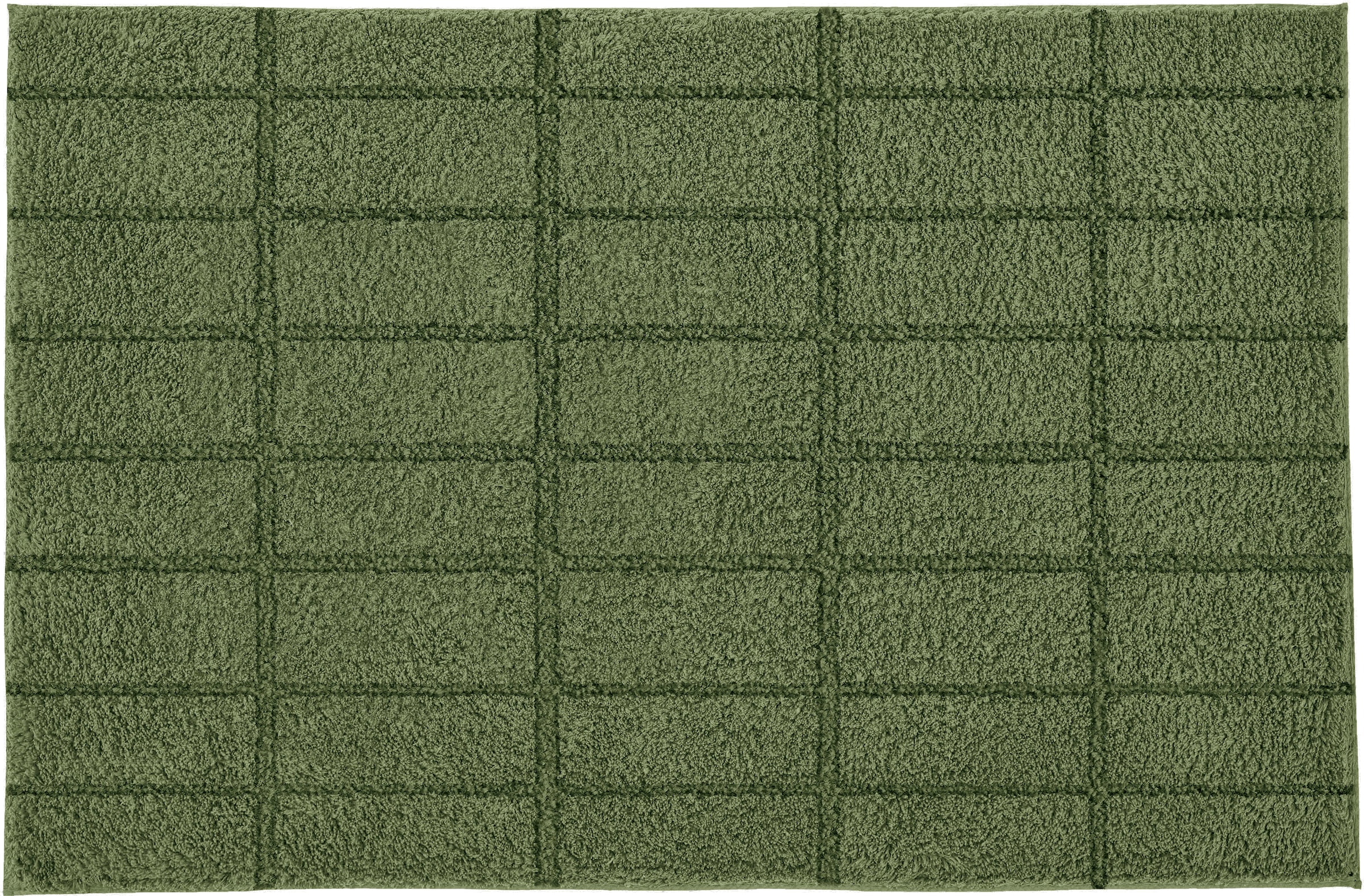 Kleine Wolke Badematte »Tiles«, rutschhemmend beschichtet, fußbodenheizungsgeeignet, Badteppich, Uni Farben, Hoch-Tief Effekt