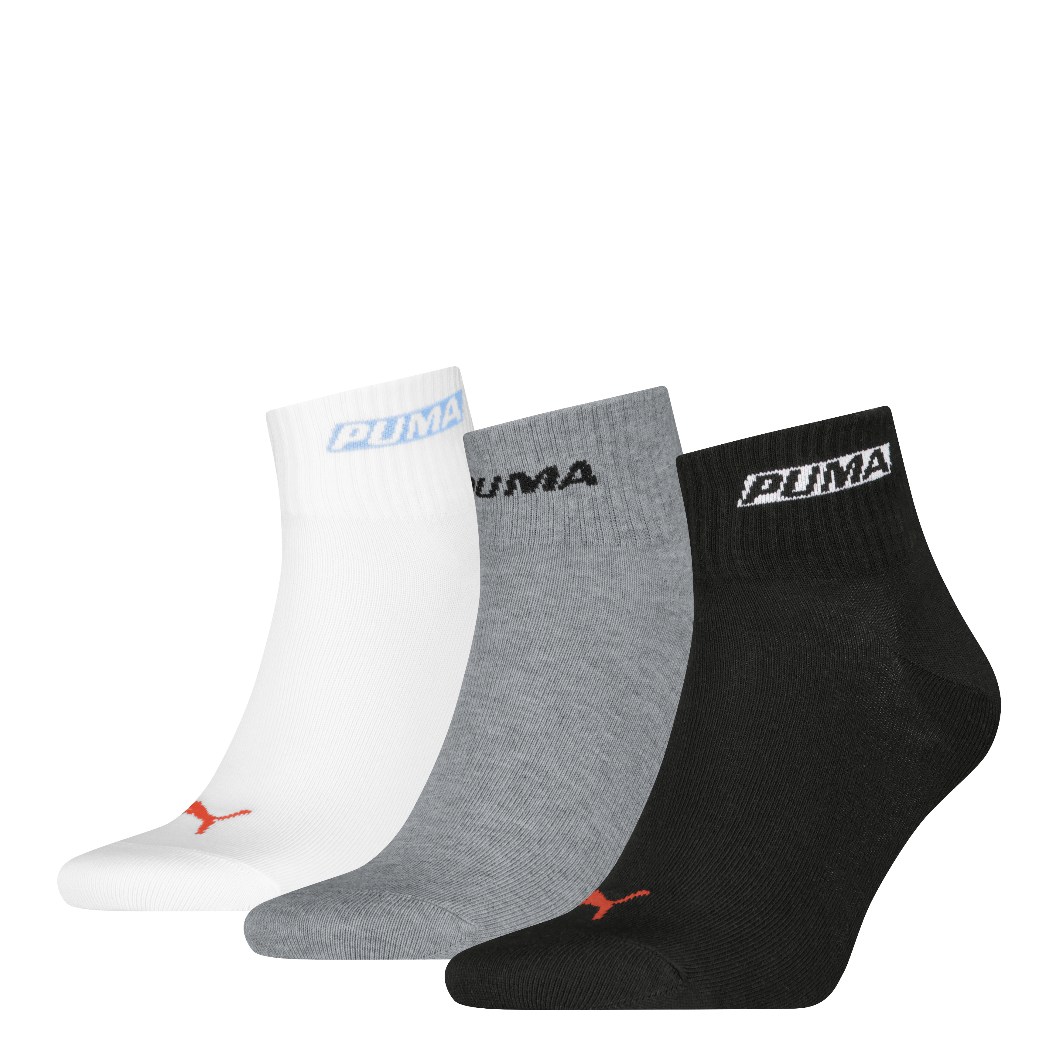 PUMA Kurzsocken "PUMA UNISEX LOGO STACKING QUARTER" 3 Paar