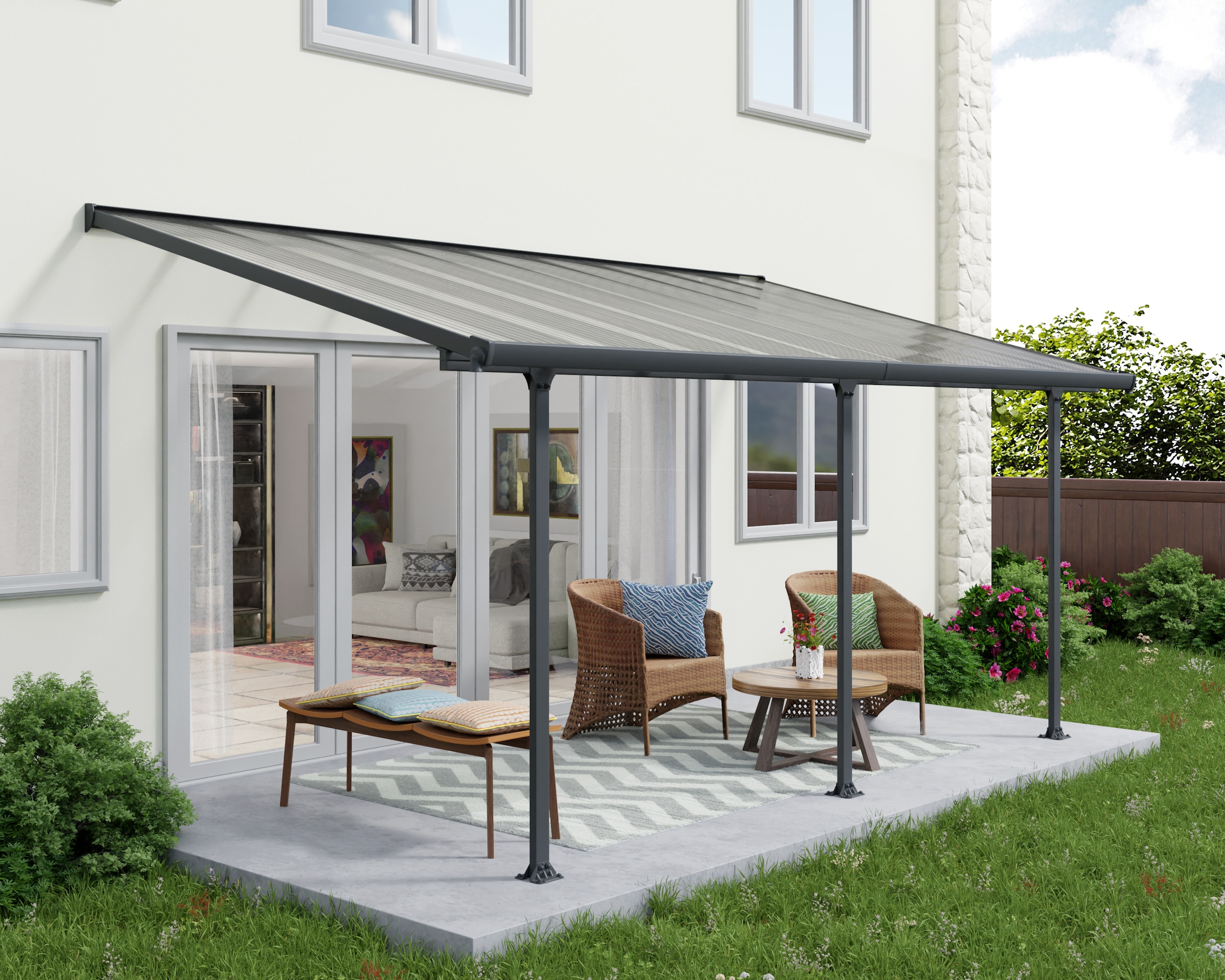 Palram - Canopia Terrassendach »Feria Alu Terrassenüberdachung«, einfache DIY Montage