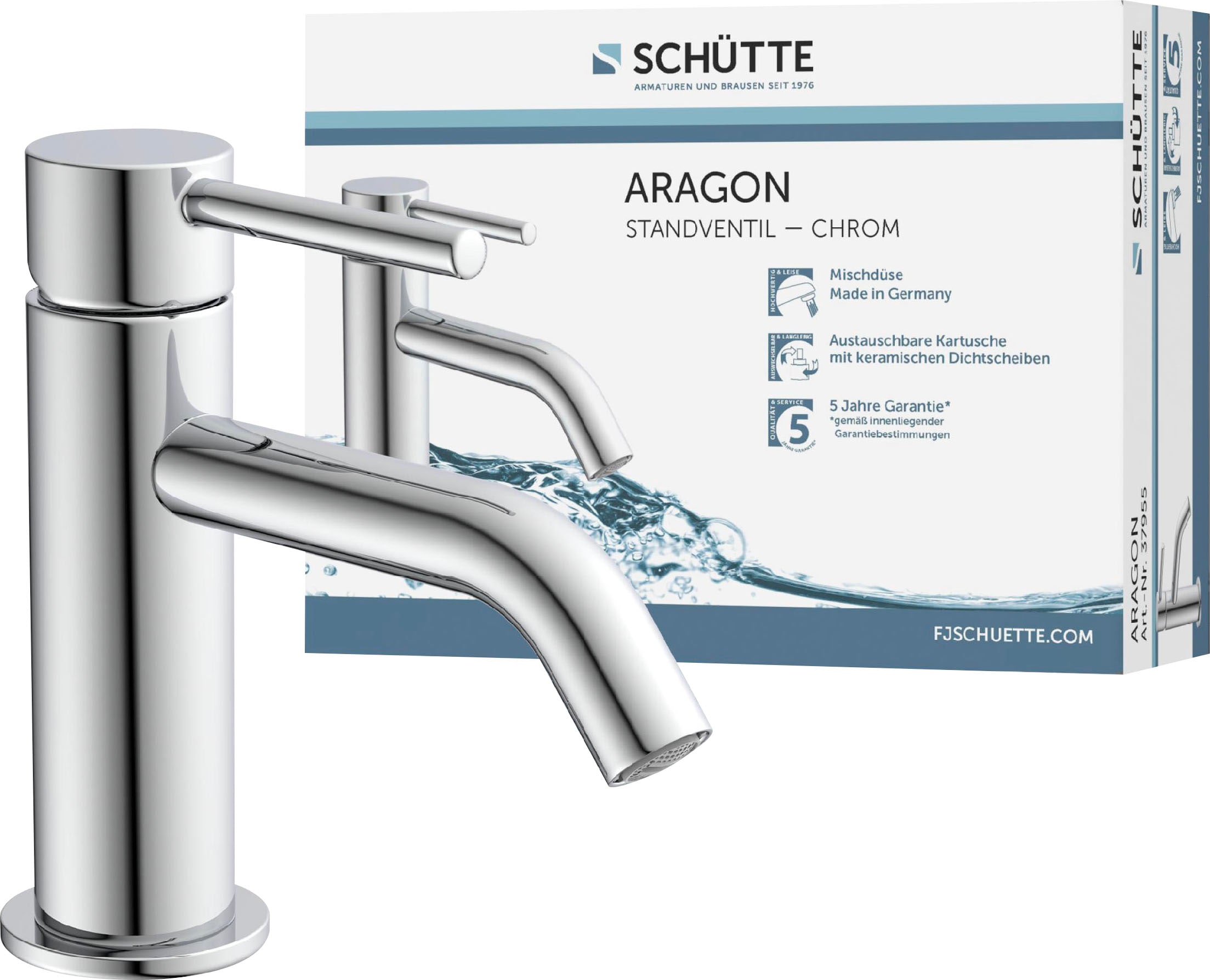 Schütte Standventil "ARAGON", Wasserhahn Bad, energiesparend, Kaltwasseranschluss