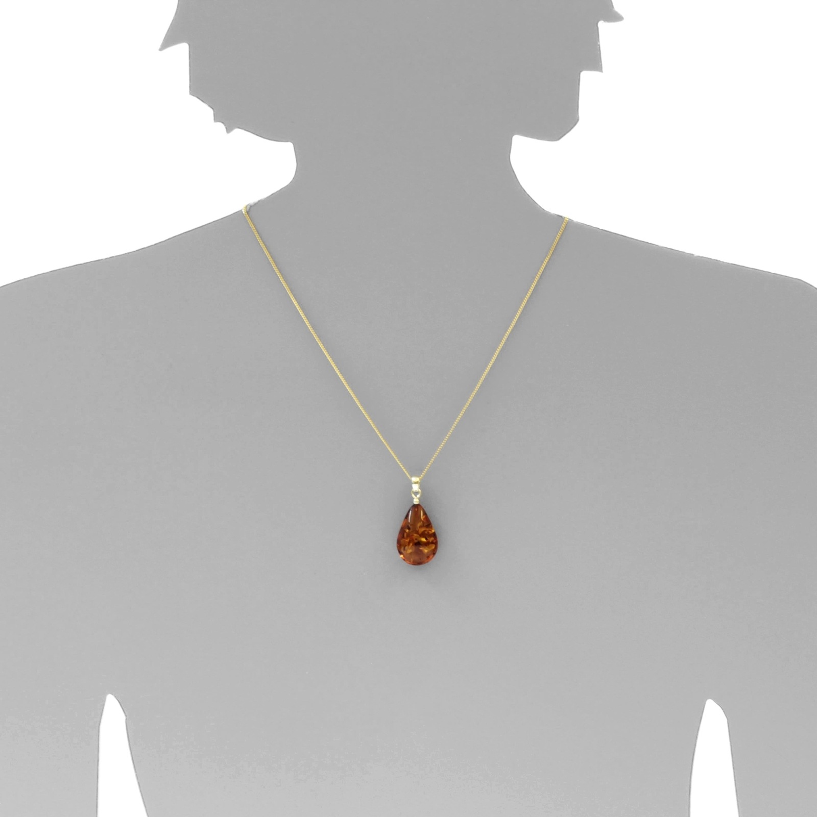 OSTSEE-SCHMUCK Kettenanhänger »Ostsee-Schmuck Anhänger Tropfen ca. 26 mm lang - Gold 585/000«, (1 tlg.)