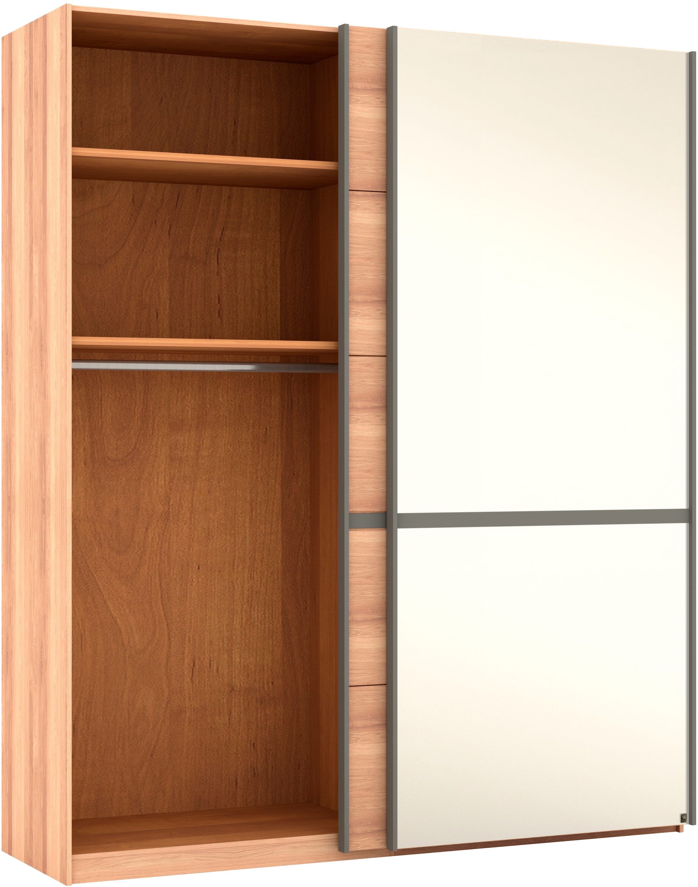 Musterring Schwebetürenschrank »Sorrent, Kleiderschrank, Schrank, Schiebetüren«, (Teilmassiv Eiche, MADE IN GERMANY), Türen in Eiche massiv mit Kassetten-Optik, verschiedene Maße verfügbar