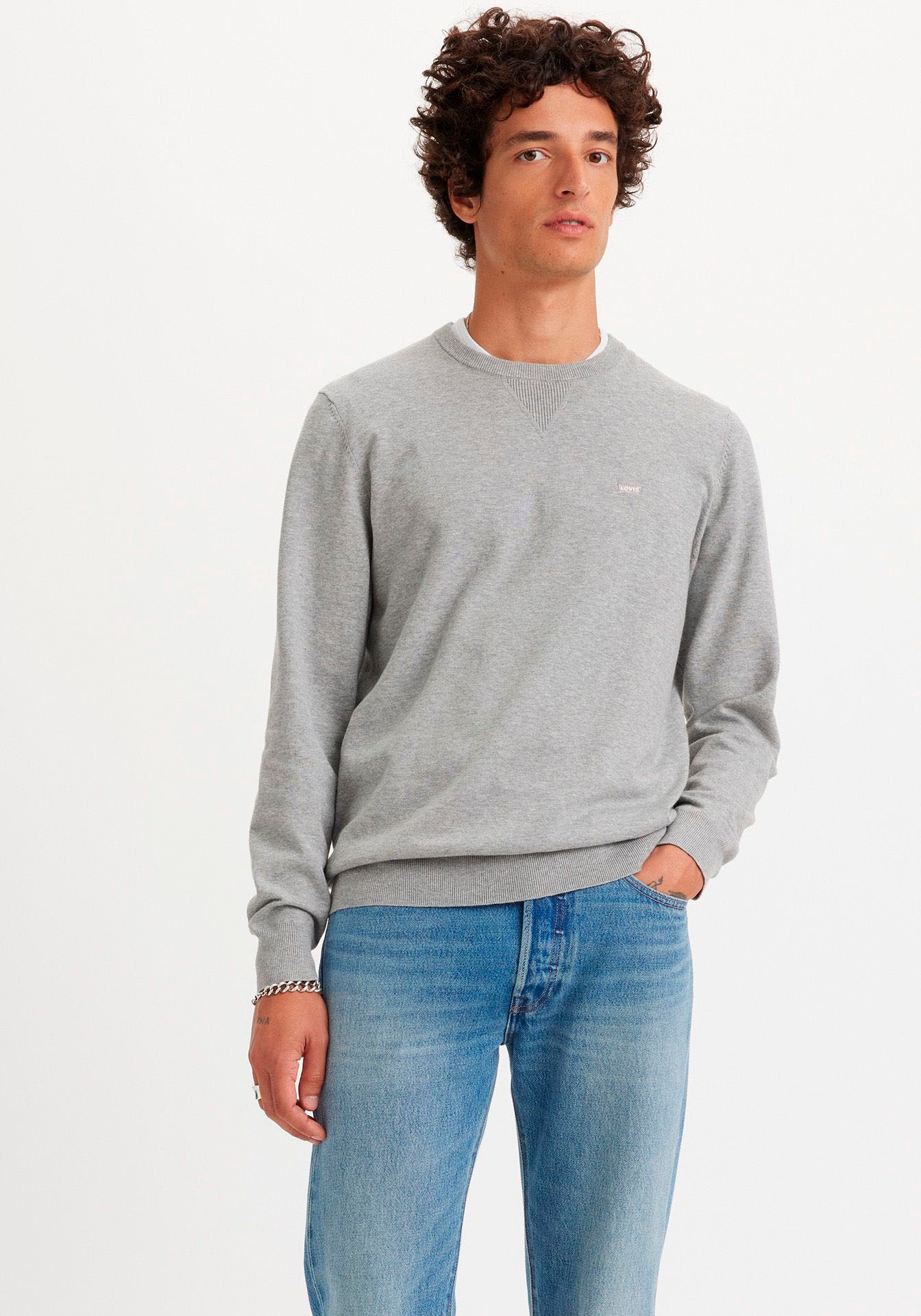 Levis Rundhalspullover "LIGHTWEIGHT HM SWEATER" Feingerippte Abschlüsse günstig online kaufen