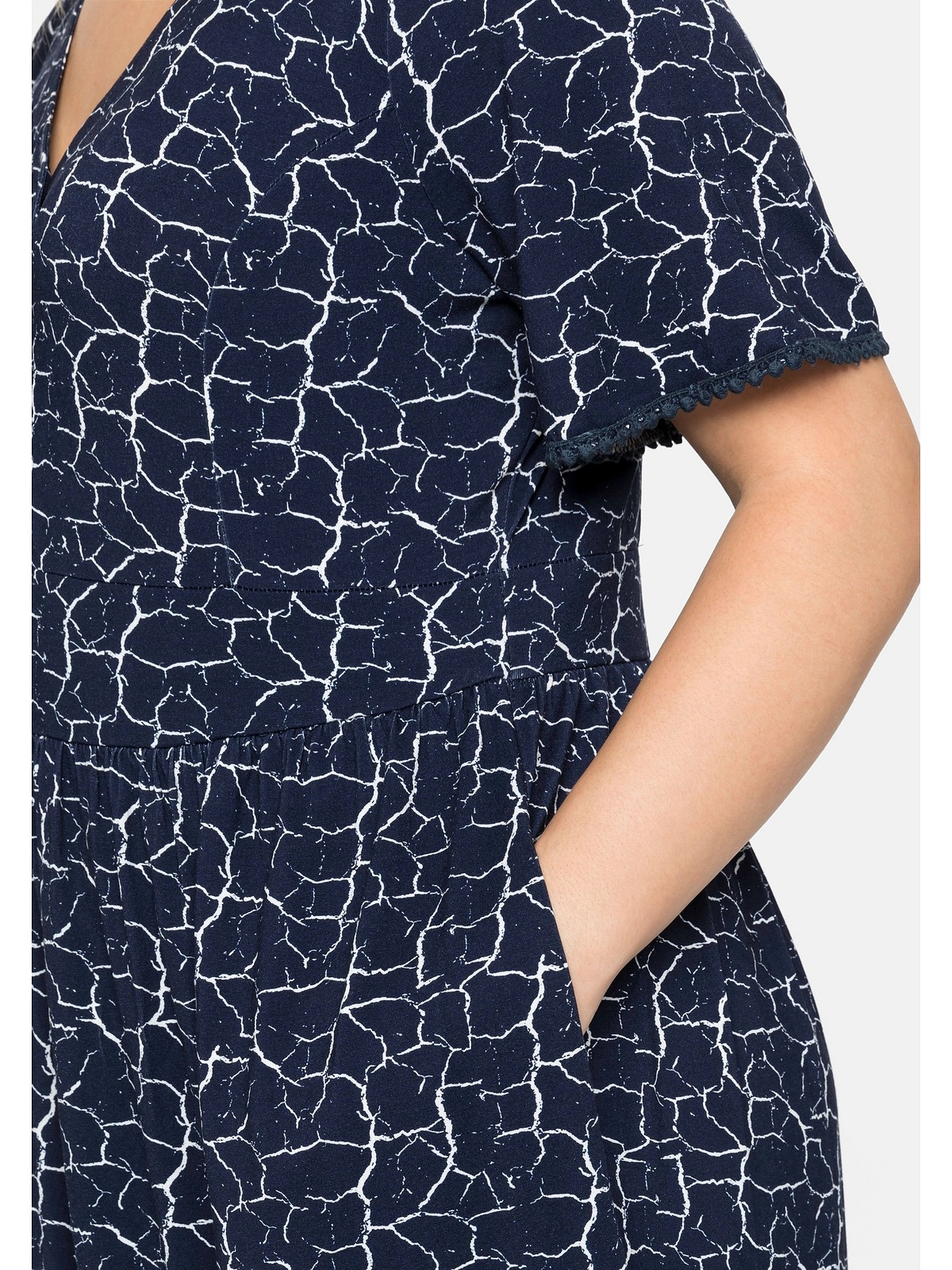 Sheego Jerseykleid »Große Größen«, in Midilänge, mit Alloverprint
