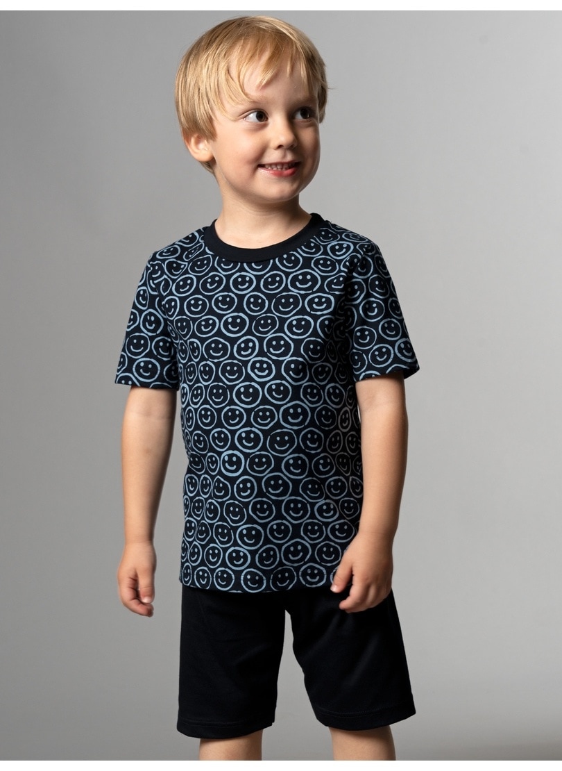 Trigema Schlafanzug "TRIGEMA Shorty-Pyjama mit Smiley-Muster" 1 tlg.