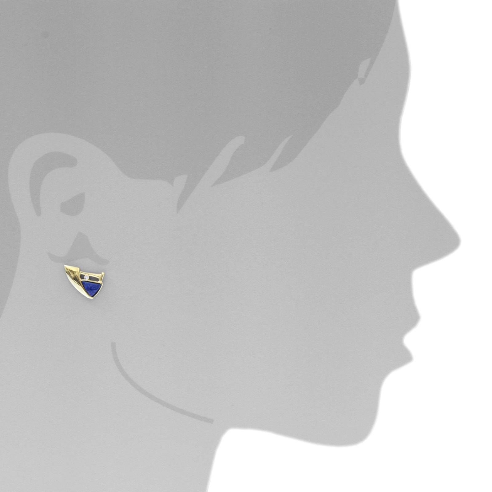 OSTSEE-SCHMUCK Paar Ohrstecker »- Sigri - Gold 333/000 - Lapis/Zirkonia«