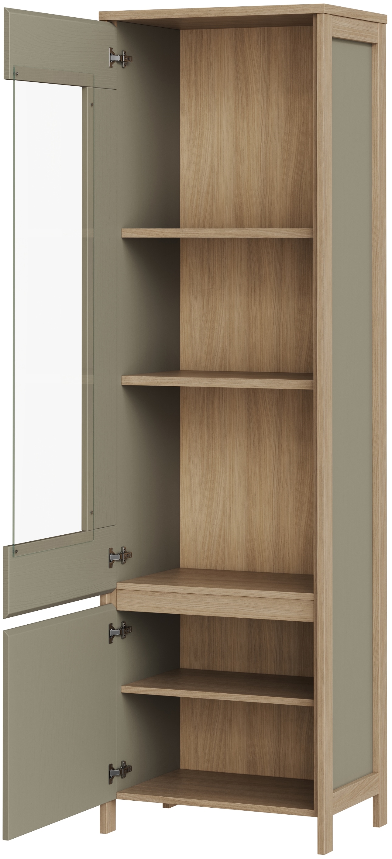 Home affaire Vitrine »Stranda, Hochschrank im Scandi-Style, moderne Glasvitrine«, Rahmenoptik, ausreichend Stauraum, vielseitig einsetzbar, 58 cm breit