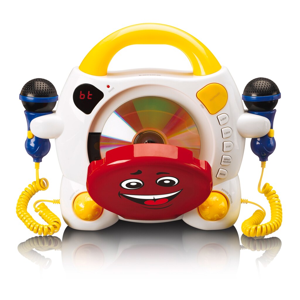 Lenco CD-Player »KCD-011KIDS Tragbarer Kinder Karaoke CD-Player mit Bluetooth«, Bluetooth