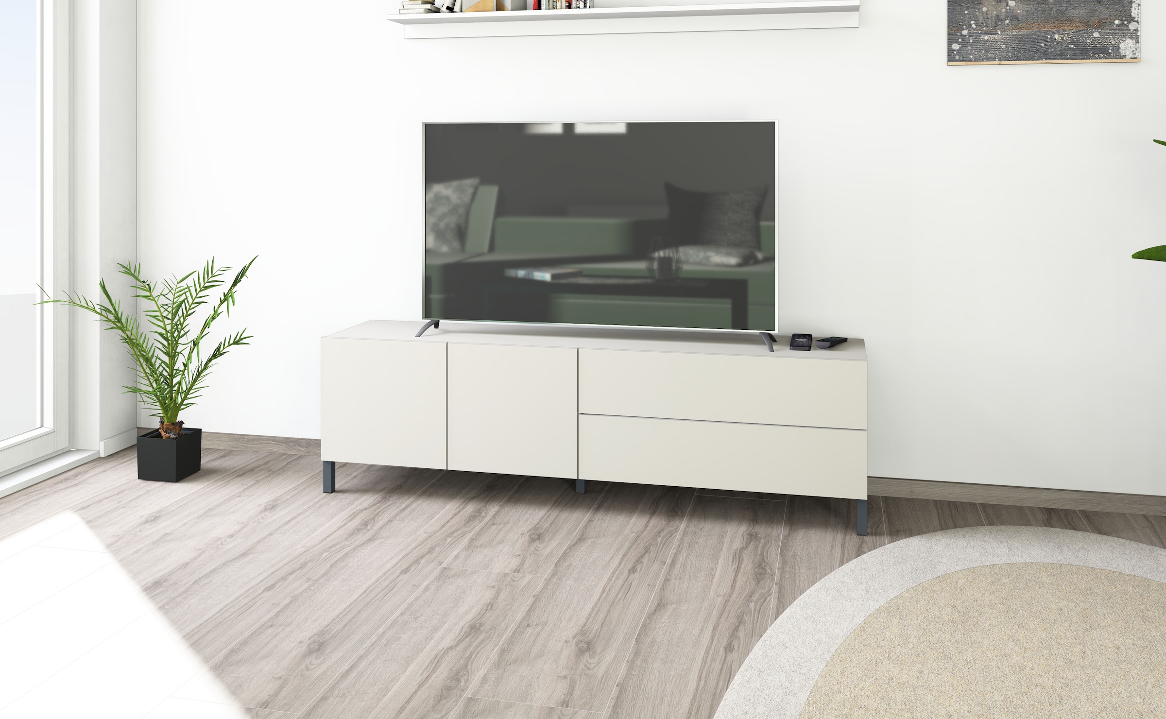 borchardt Möbel Lowboard »Sophia, TV-Schrank Breite 152 cm« Metallfüße, grifflose Optik