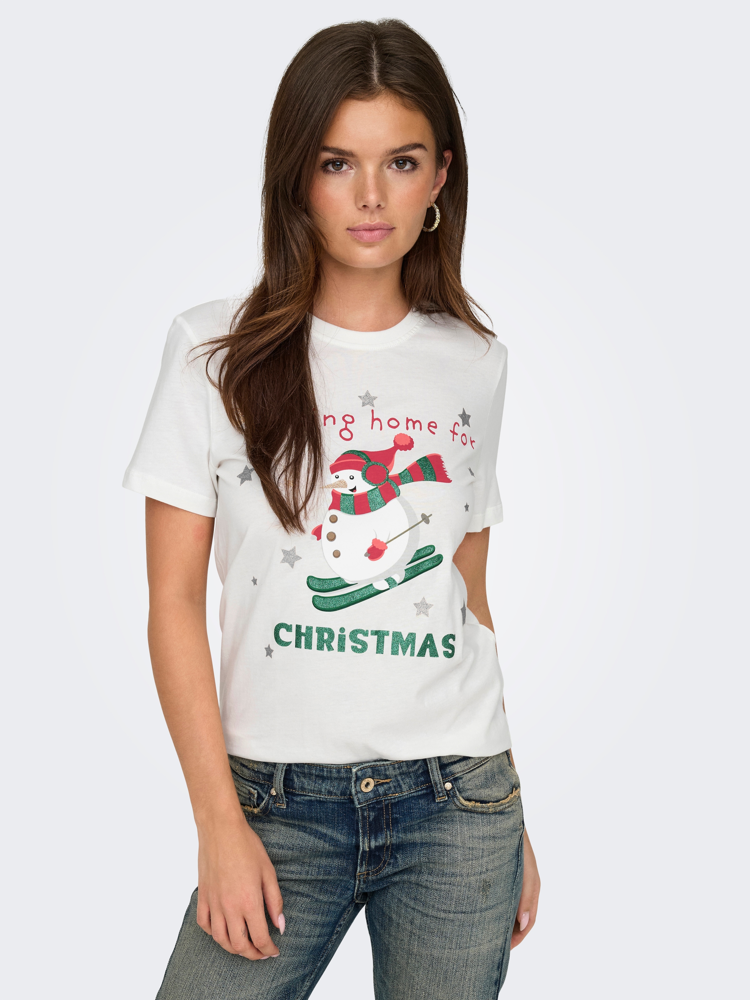 ONLY Rundhalsshirt "ONLXMAS YRSA CHRISTMAS REG S/S TOP JRS", für Weihnachten