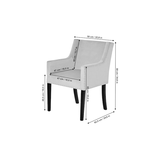 Jahnke Esszimmerstuhl »SAVIK KENT«, 1 St., Samtstoff, Nieten-Optik, Griff  an Rückenlehne kaufen | BAUR