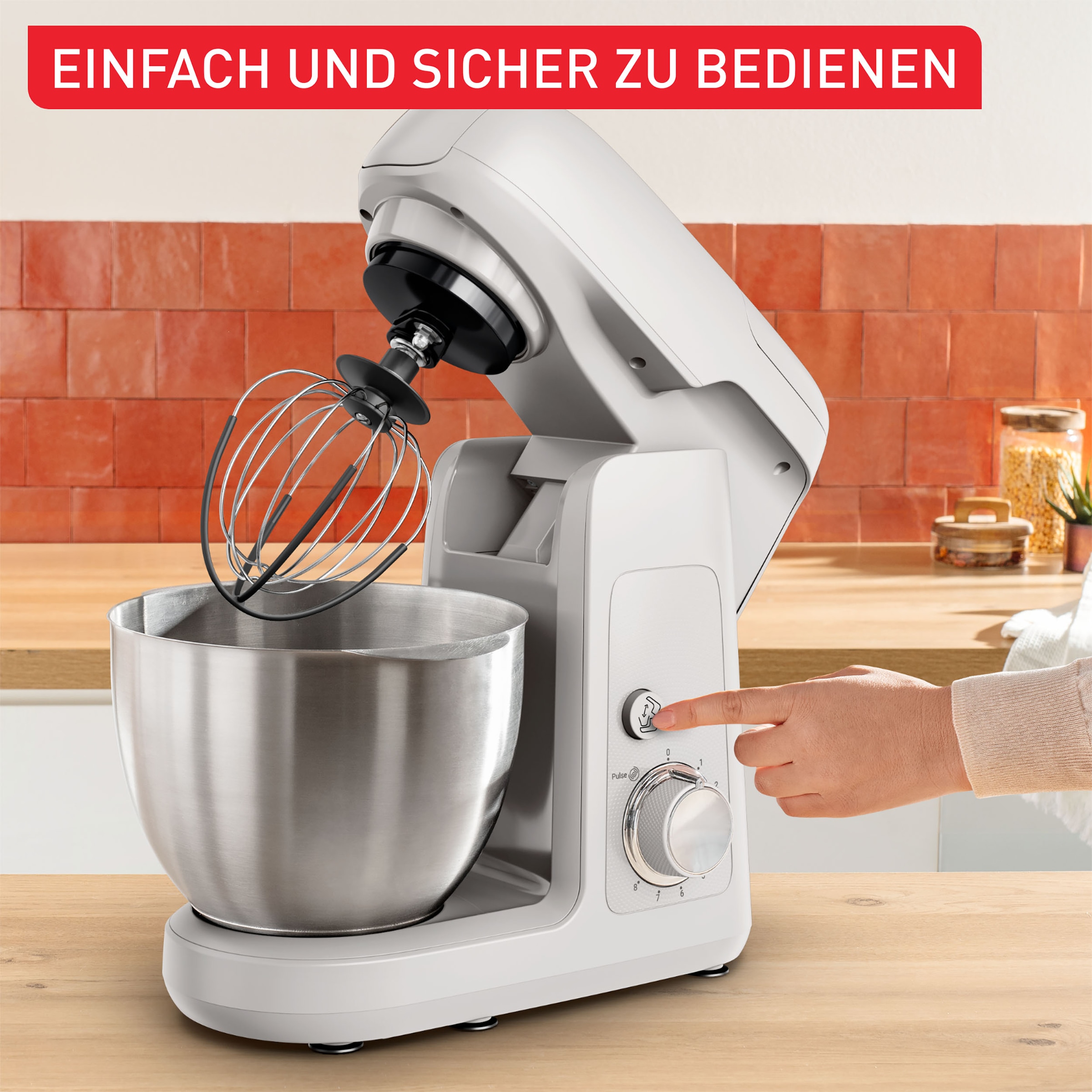 Tefal Küchenmaschine »QB525B Bake Partner«, 8 Geschwindigkeitsstufen, inkl. Back-Kit und 5 Aufsätzen