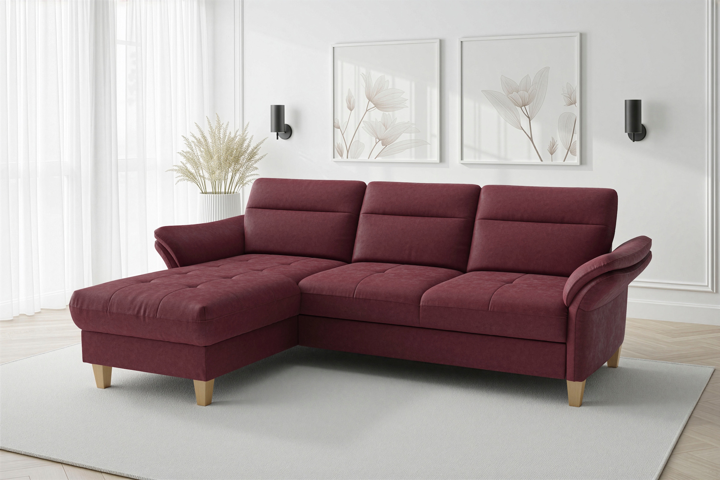 sit&more Ecksofa "Pamela L-Form, B: 230 cm, optional Schlaffunktion & Bettkasten" mit Federkern