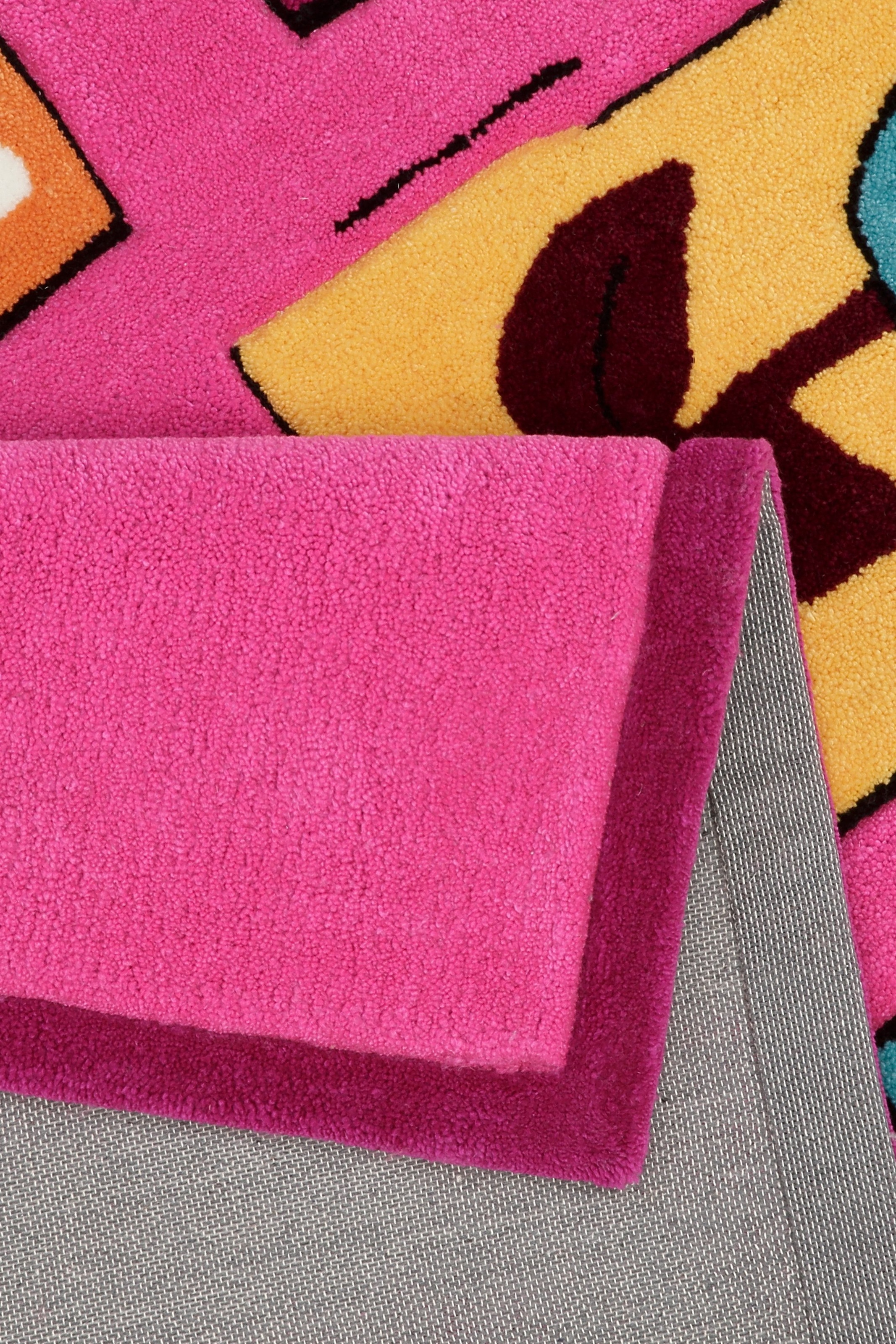 THEKO Kinderteppich »Wunderland«, rechteckig, 14 mm Höhe, Kurzflor, Motiv Blumen, handgearbeiteter Reliefschnitt