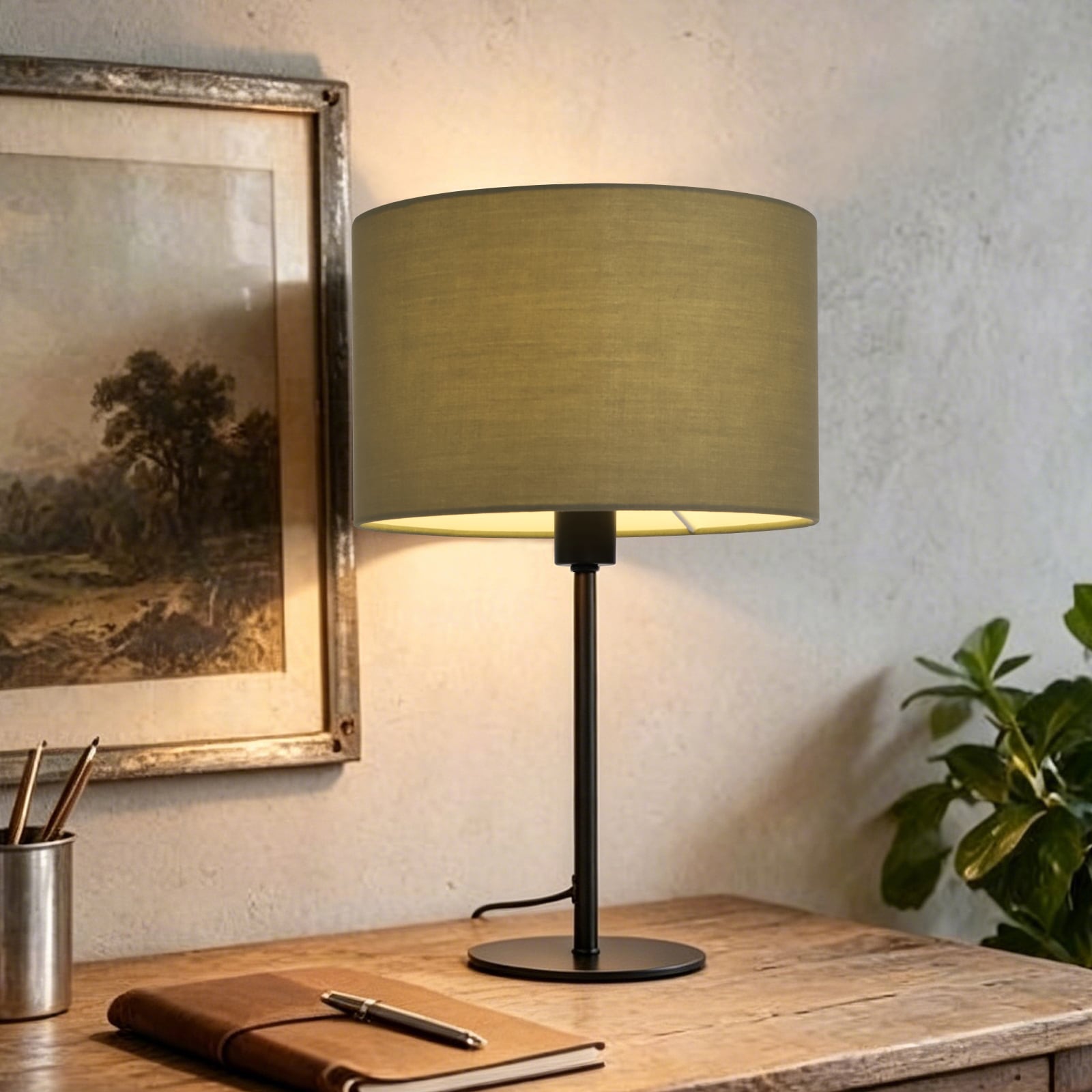 OTTO home Tischleuchte »Avveline - Textilschirm Tischlampe« E14 1 Stk. Tischlampe mit Stoffschirm, Höhe 36 cm, Ø 23 cm, Fassung E14