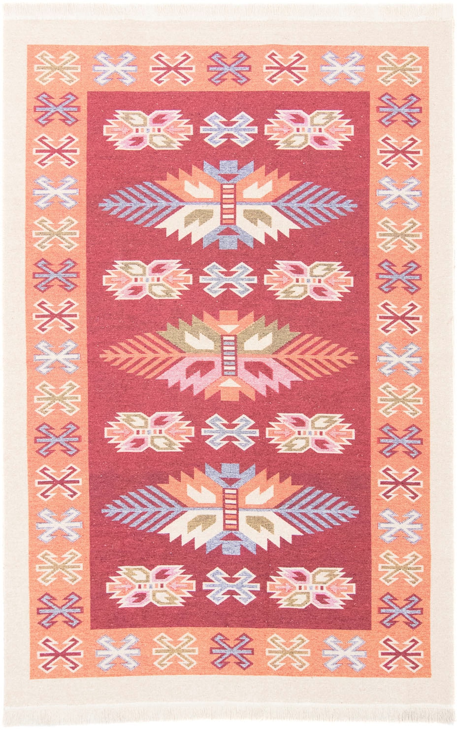 morgenland Wollteppich »Kelim Teppich Gizeh«, rechteckig, 5 mm Höhe, reine Baumwolle