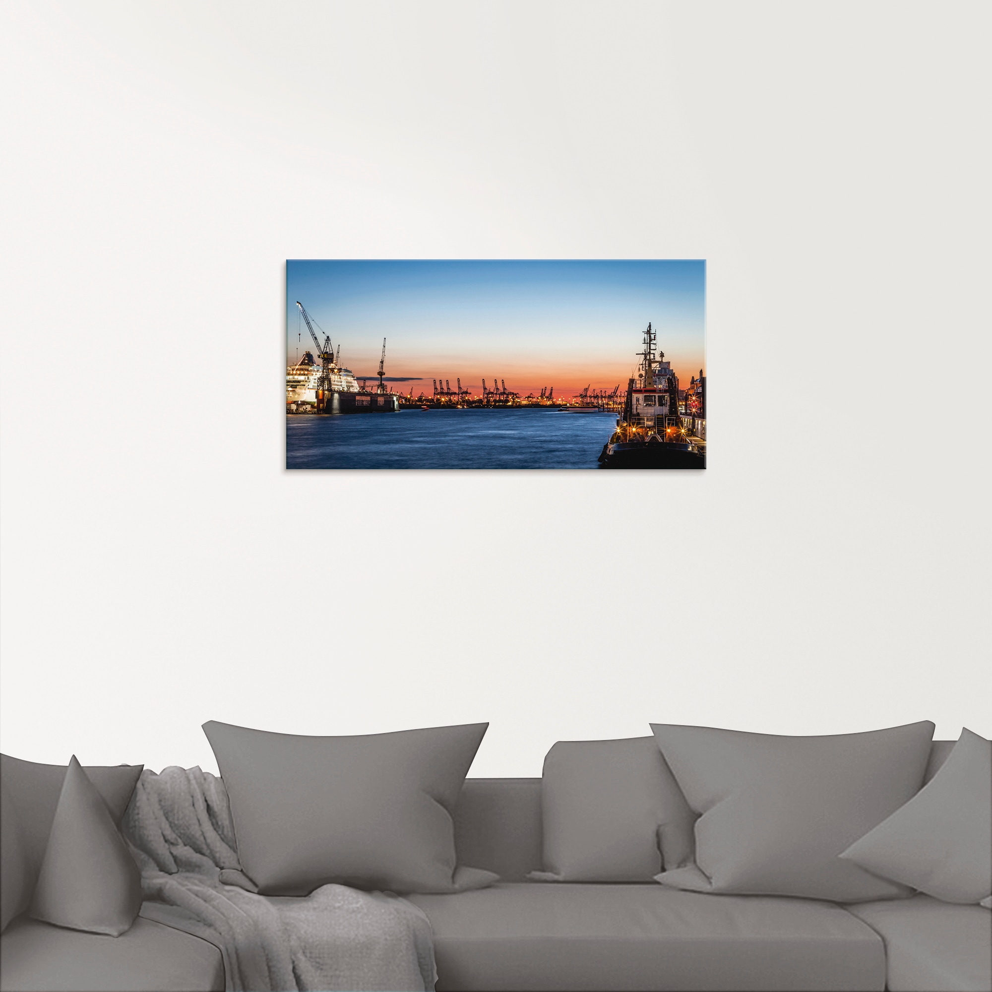 Artland Glasbild "Hamburger Hafen", Deutschland, (1 St.), in verschiedenen günstig online kaufen