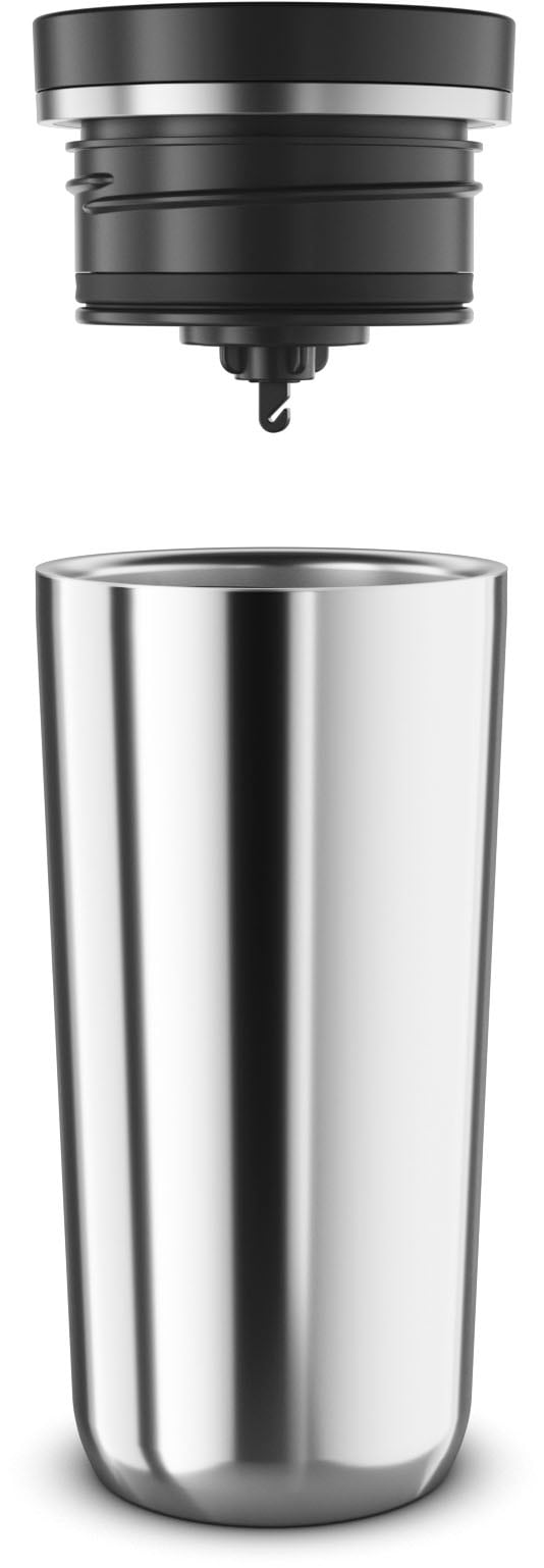 Alfi Thermobecher »ISO COFFEE MUG PRO, absolut dicht, spülmaschinenfest«, (1 tlg.), 0,38l, 6h heiß & 12h kalt, mit Druckknopf & Teebeutel-Aufhänger
