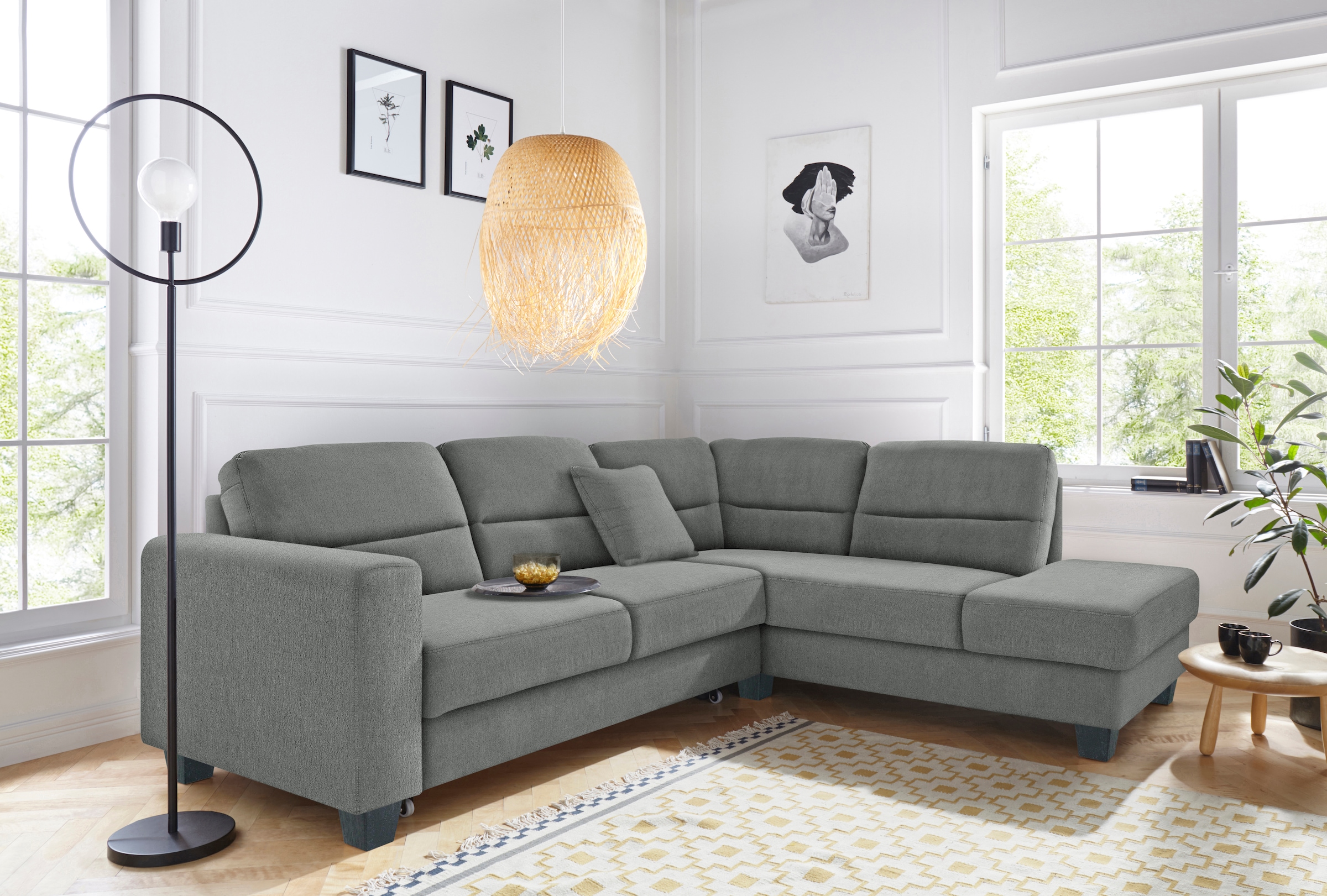 TRENDMANUFAKTUR Ecksofa "Chamber, zeitlos&modern, hoher Sitzkomfort, Breite günstig online kaufen