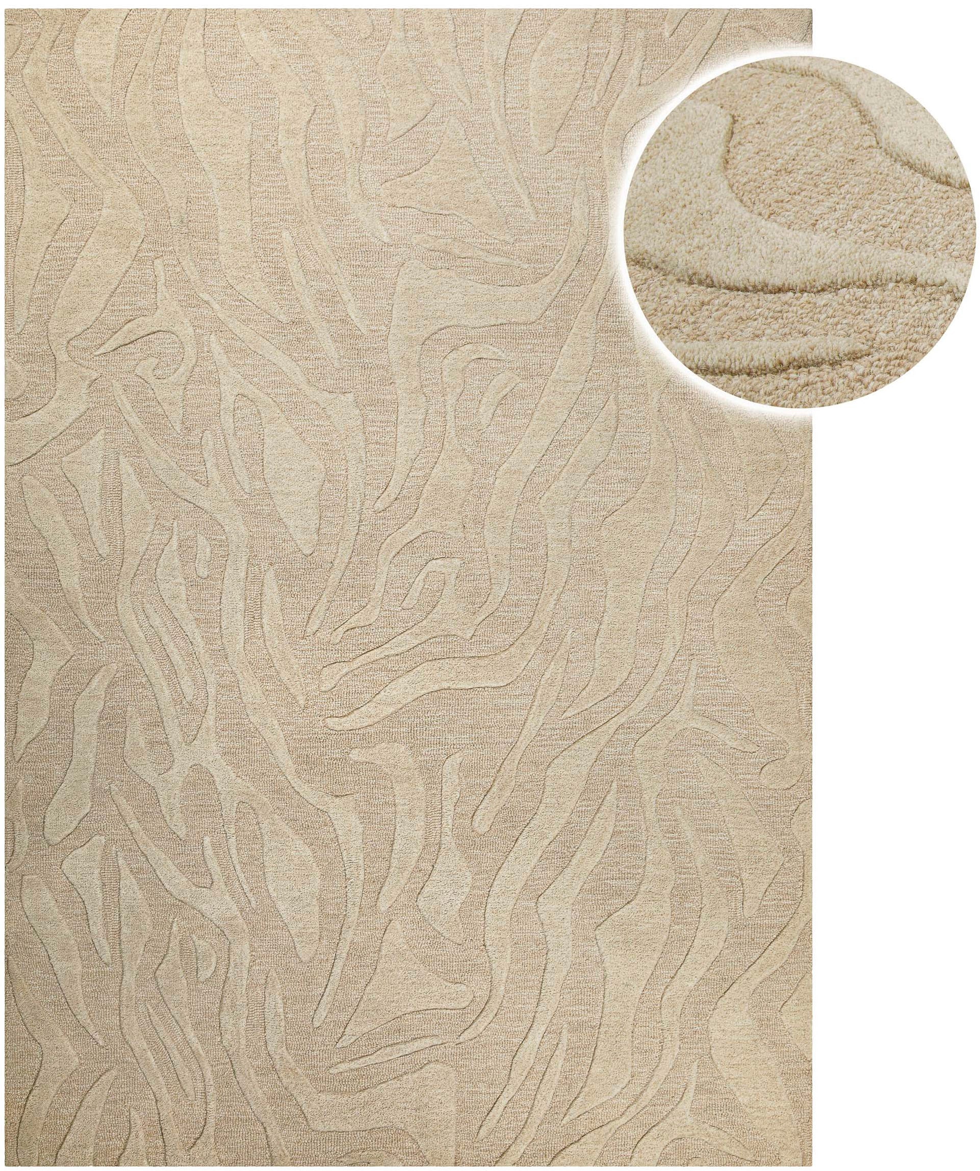 Wecon home Teppich »Lior«, rechteckig, 10 mm Höhe, Wollteppich, abstrakt, hochwertig, handgetuftet, robust, modern
