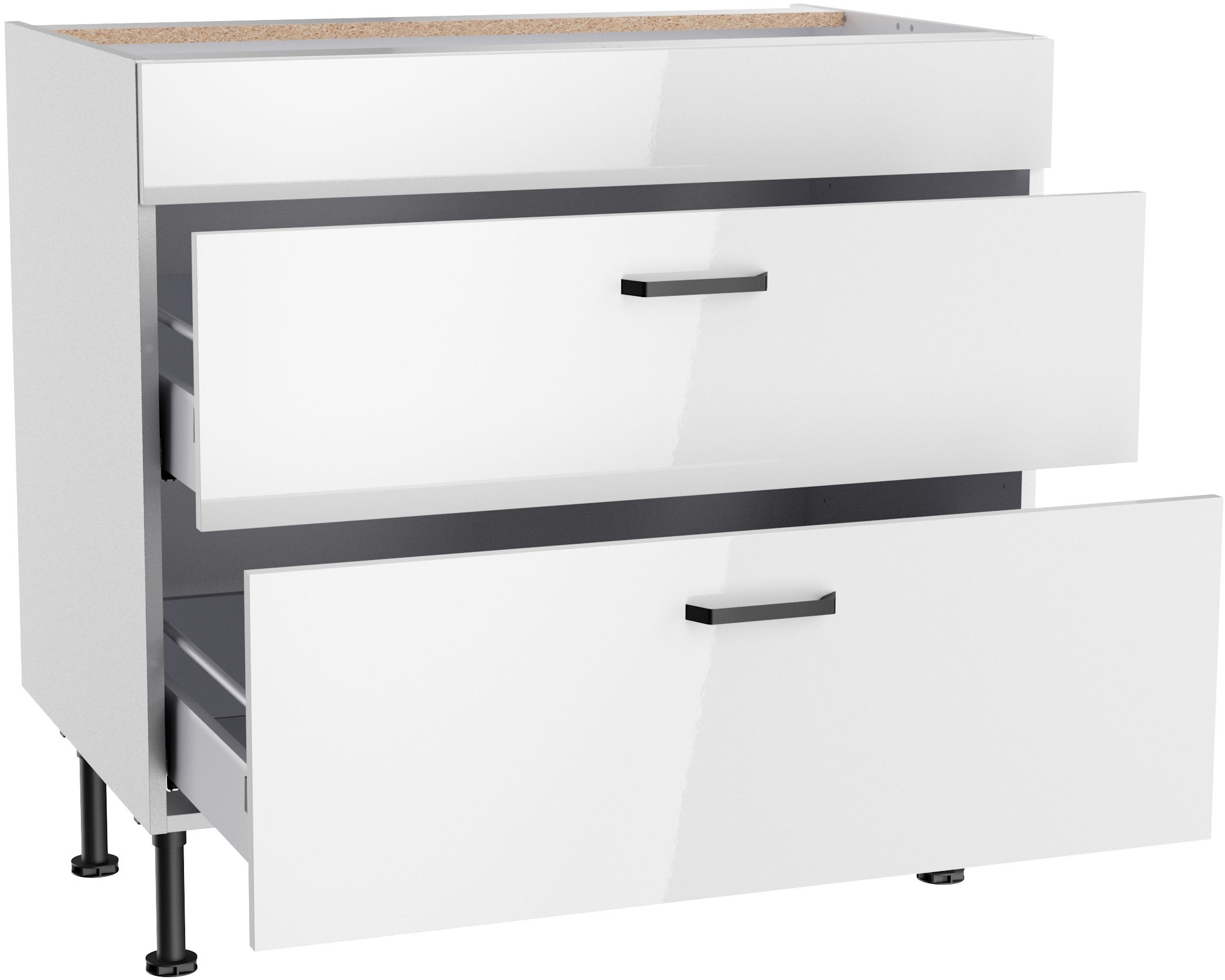 Thumbnail - KOCHSTATION Unterschrank "KS-Paula" 90 cm breit, 87 cm hoch, 2 Auszüge für autarkes Einbaukochfeld