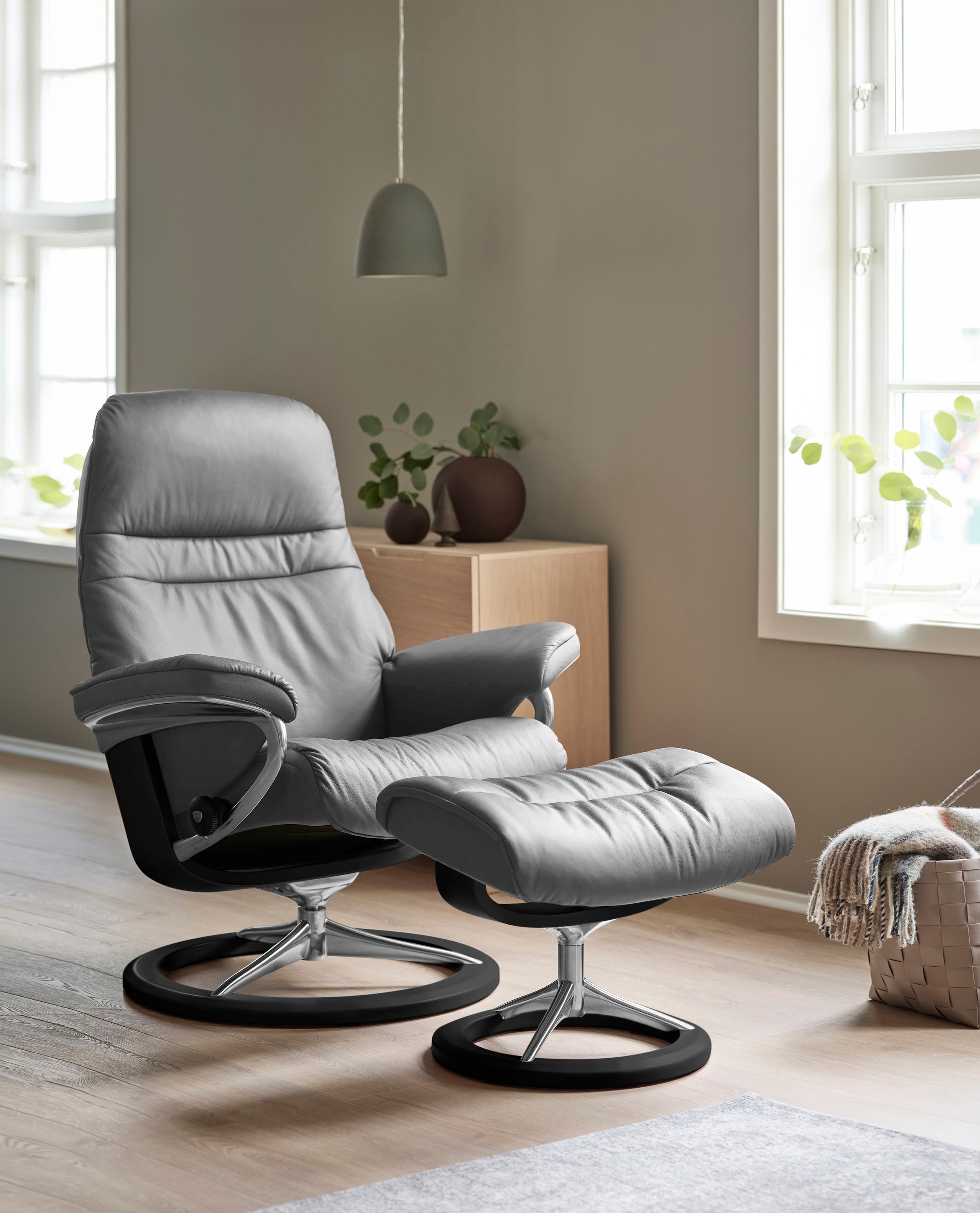 Stressless Relaxsessel "Sunrise" Relaxsessel mit Hocker, mit Signature Base günstig online kaufen