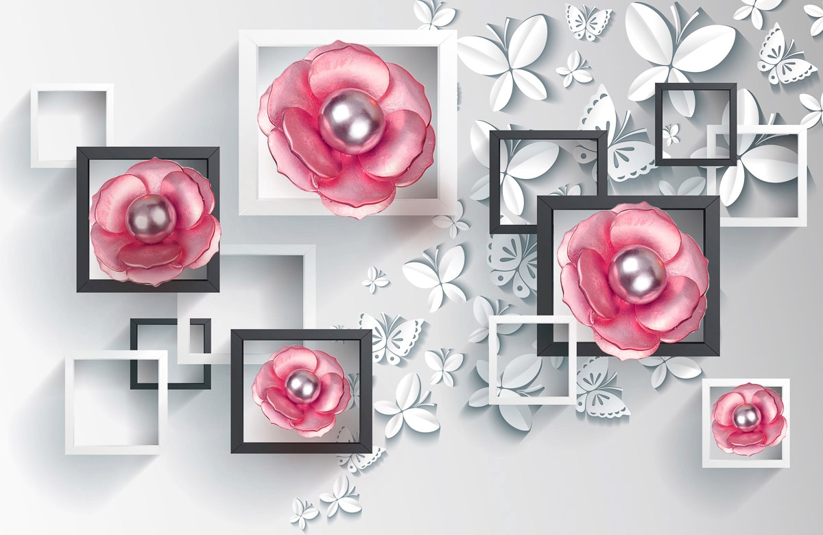 Papermoon Fototapete "Muster mit Blumen" günstig online kaufen