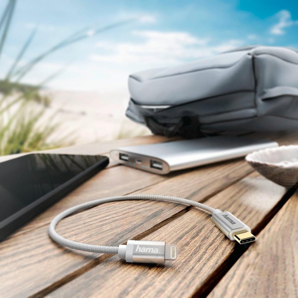 Hama Smartphone-Ladegerät »Ladekabel für schnelles Laden USB-C - Lightning, 20 cm, Datenkabel«