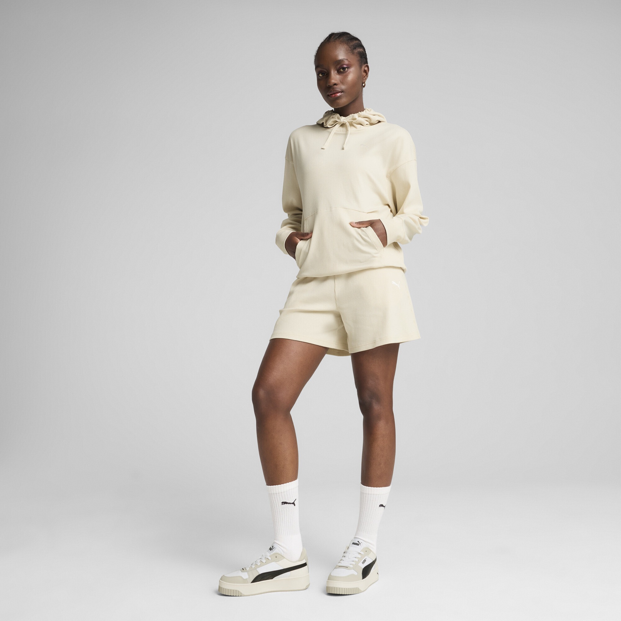 PUMA Hoodie »ESS ELEVATED Bequemer gerippter Hoodie Damen«