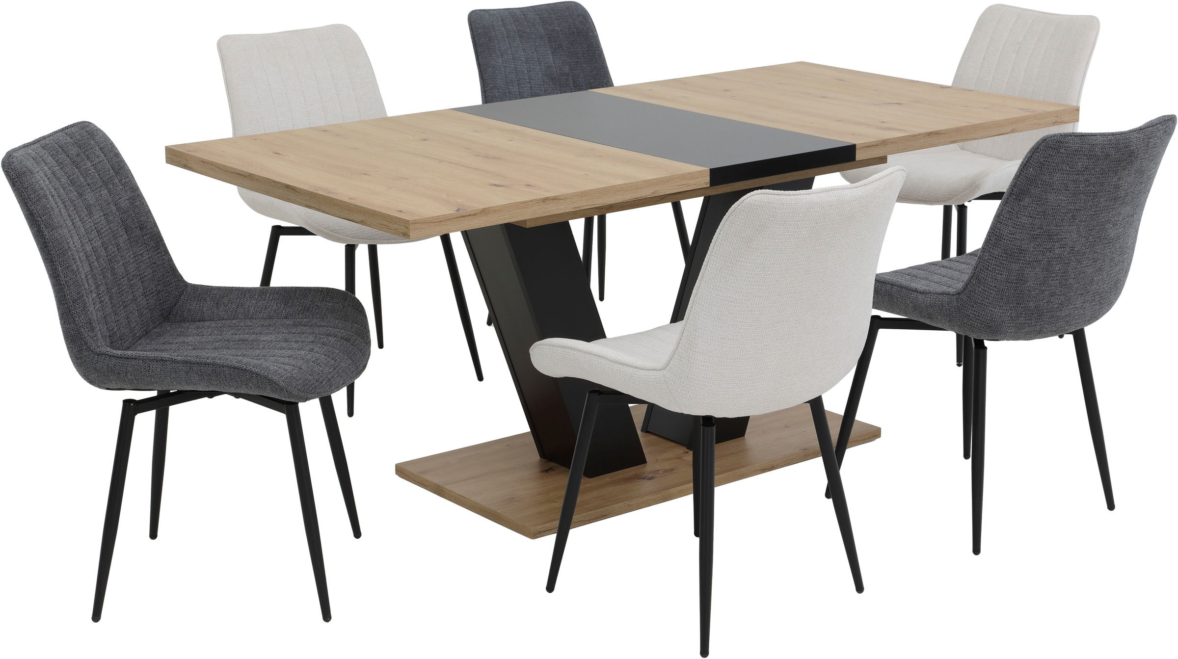 HELA 4-Fußstuhl "NEWPORT", (Set), 4 St., Microfaser-Webstoff, 4-Fuß,XL-Sitz günstig online kaufen