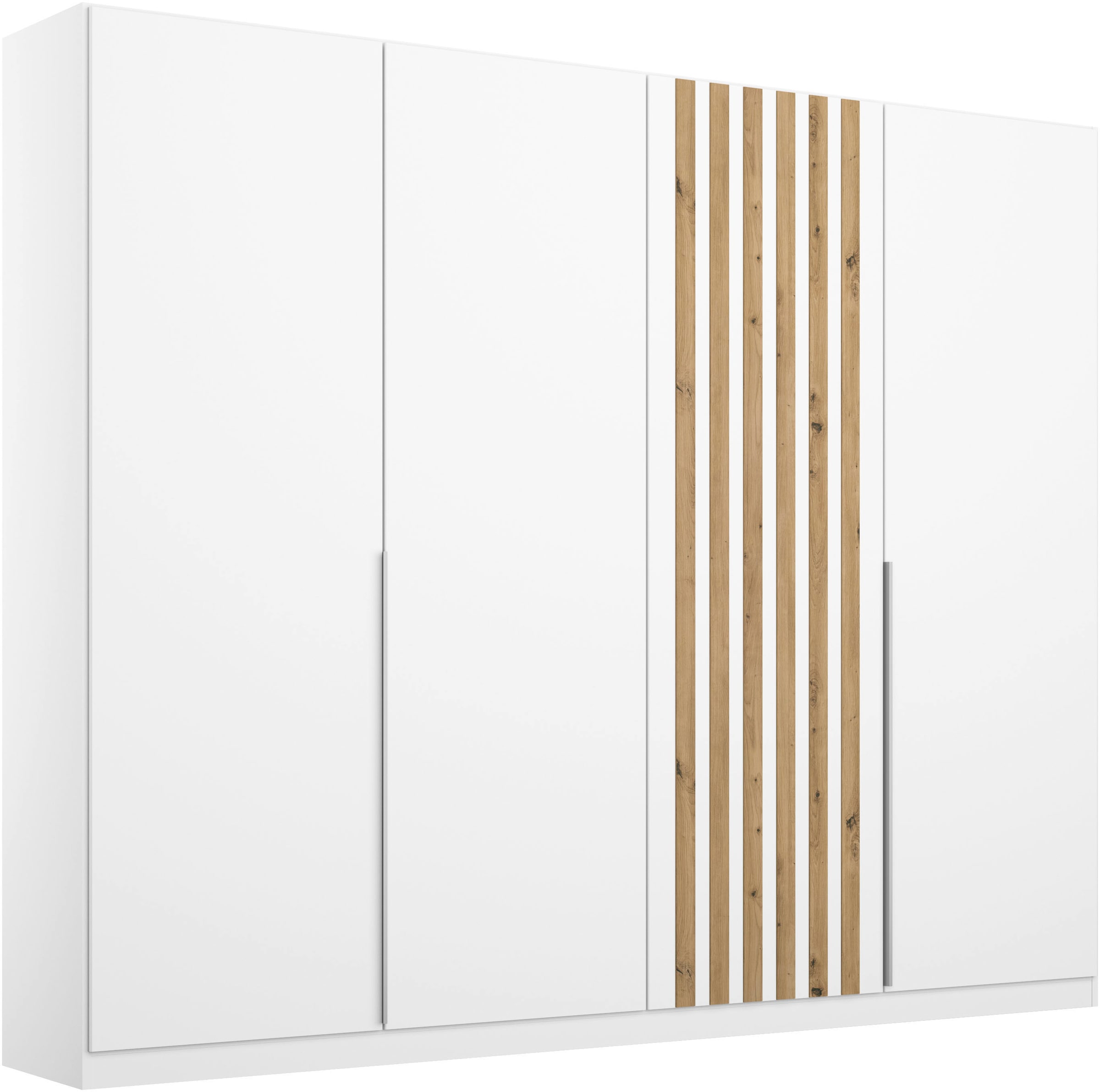 rauch Drehtürenschrank "Kleiderschrank Schrank Garderobe Breiten 181/226/271 cm LAMELLA" 3 verschiedene Ausstattungen BASIC/CLASSIC/PREMIUM (inkl. SOFT-CLOSE), elegante Lamellen-Auflage in 3D Akustikpaneel Optik MADE IN GERMANY