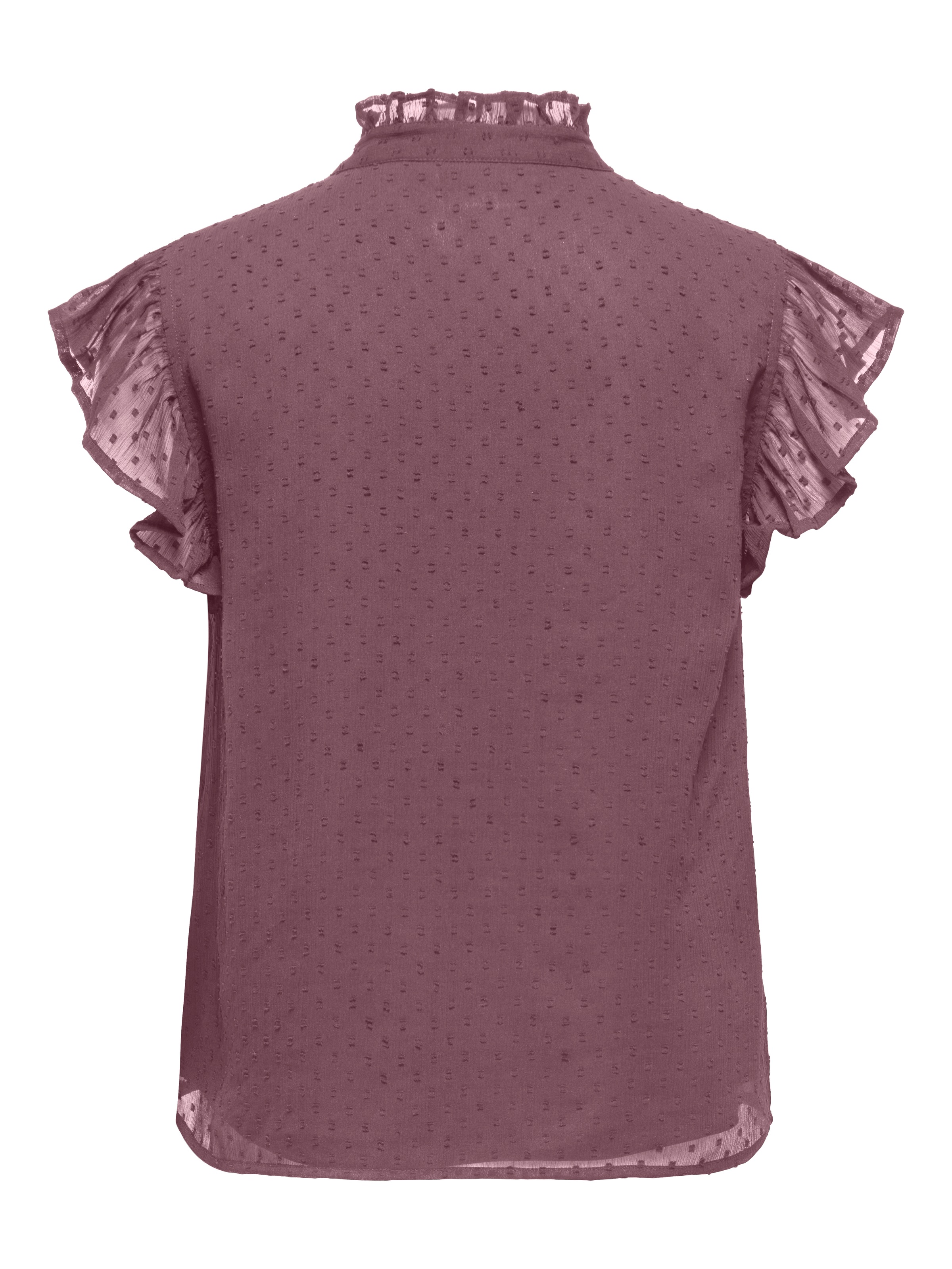 Spitzenbluse ONLY "ONLLANDAU DOBBY FRILL V-NECK TOP WVN", Damen, Gr. XS, rose braun, Web, Obermaterial: 100% Polyester, unifarben, normal, Blusen Spitzenbluse, Kunstfaser 2