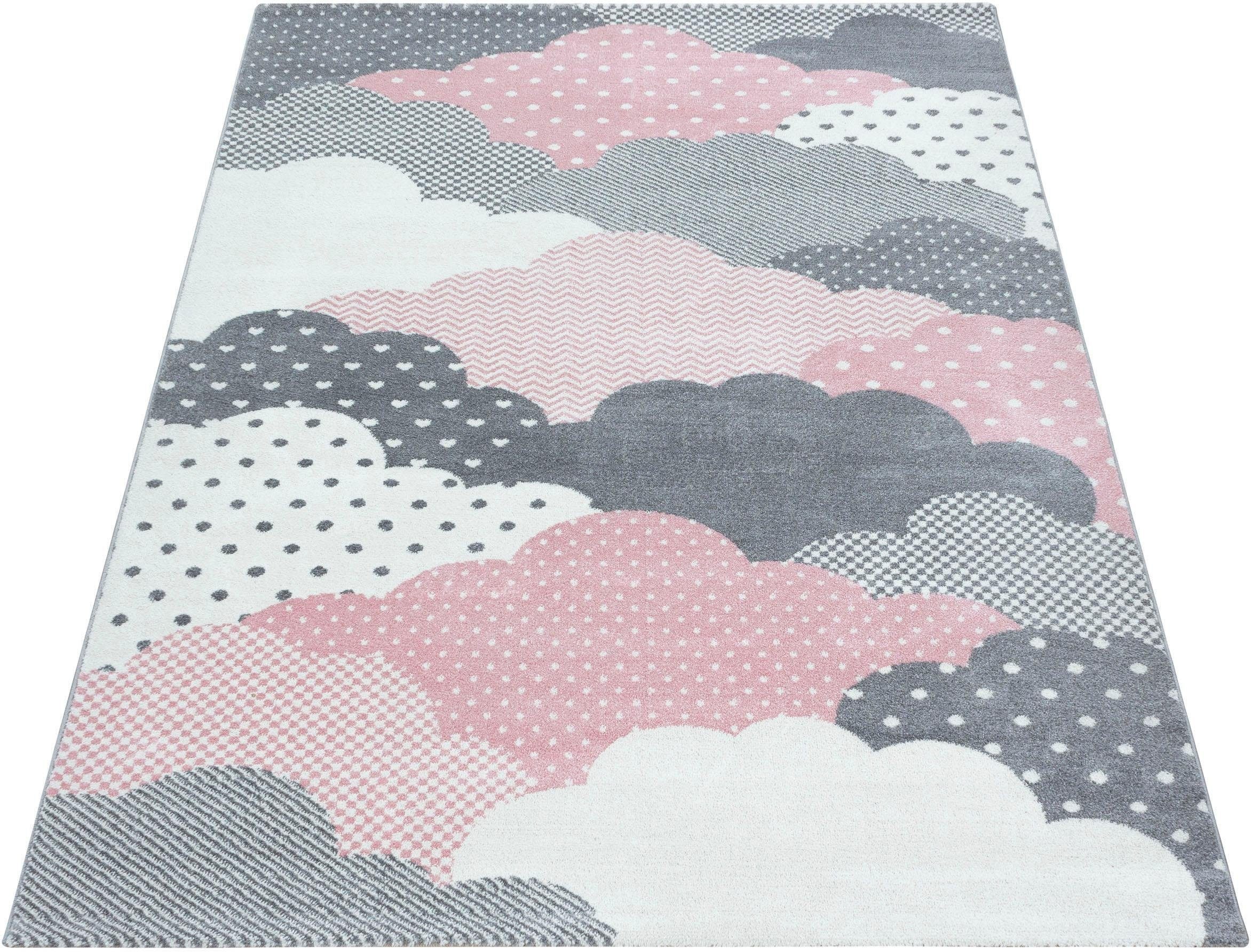 Ayyildiz Teppiche Kinderteppich »Bambi 820«, rechteckig, 11 mm Höhe, auch in rund, Wolken Motiv, Kurzflor