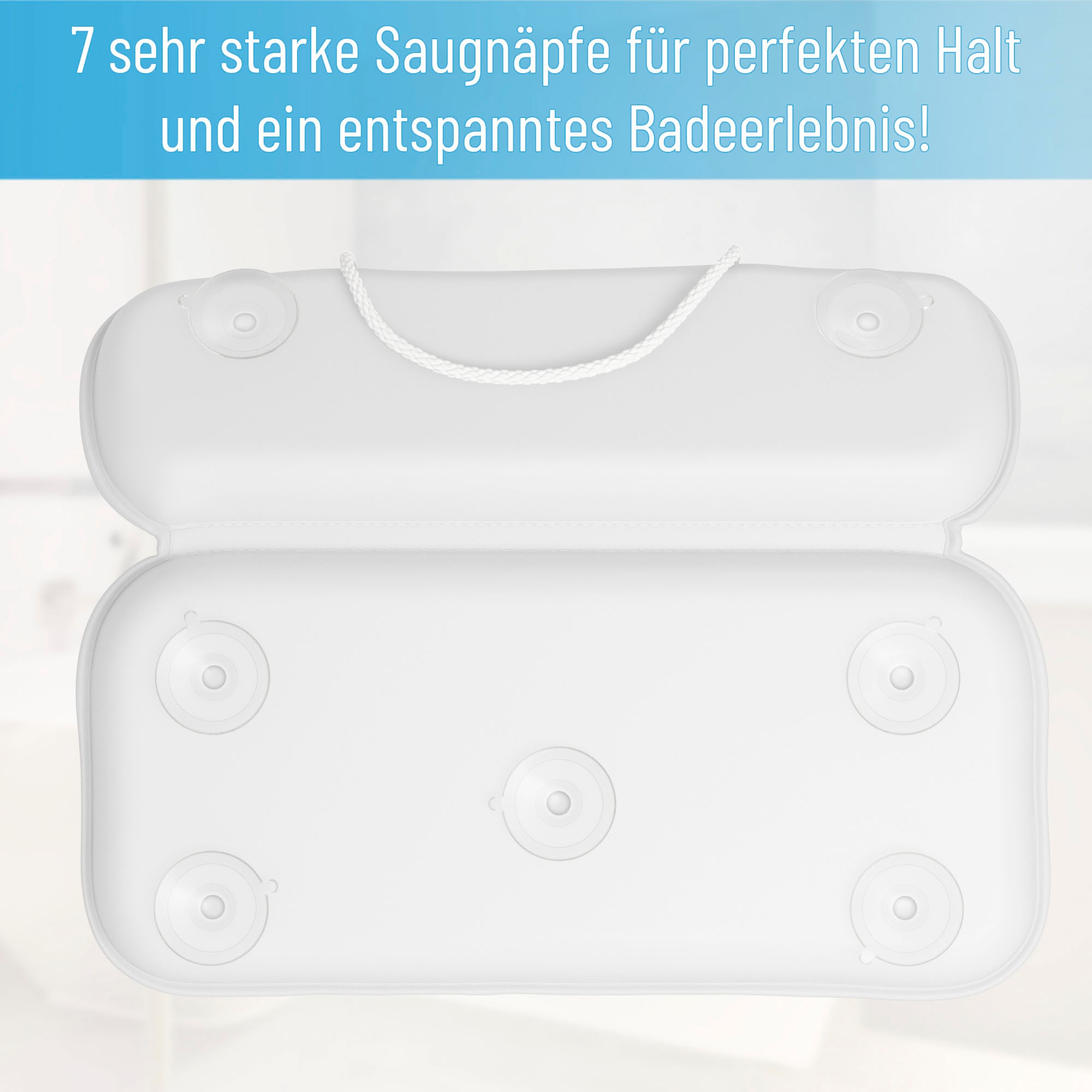 Sanilo Nackenkissen »Badewannenkissen Home«, bequem, rutschfest, kräftige Farben, mit 7 starken Saugnäpfen