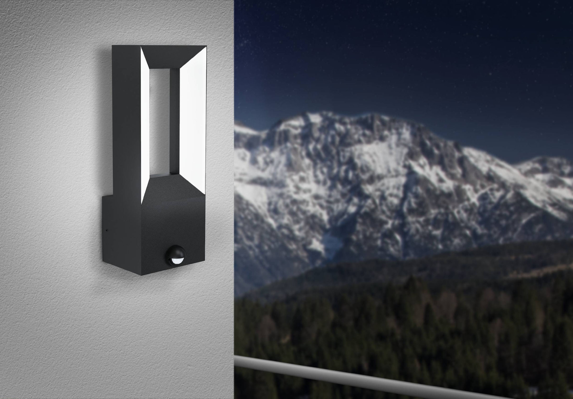 EGLO Wandleuchte »Riforano Wandlampe, Aluminum-Guss und Kunststoff, IP44, Außenleuchte« LED-Modul 1 Stk. Warmweiß Wand-/Deckenleuchte - L11 x H29 x AL9,5 cm - schwarz - 2X5W inkl.